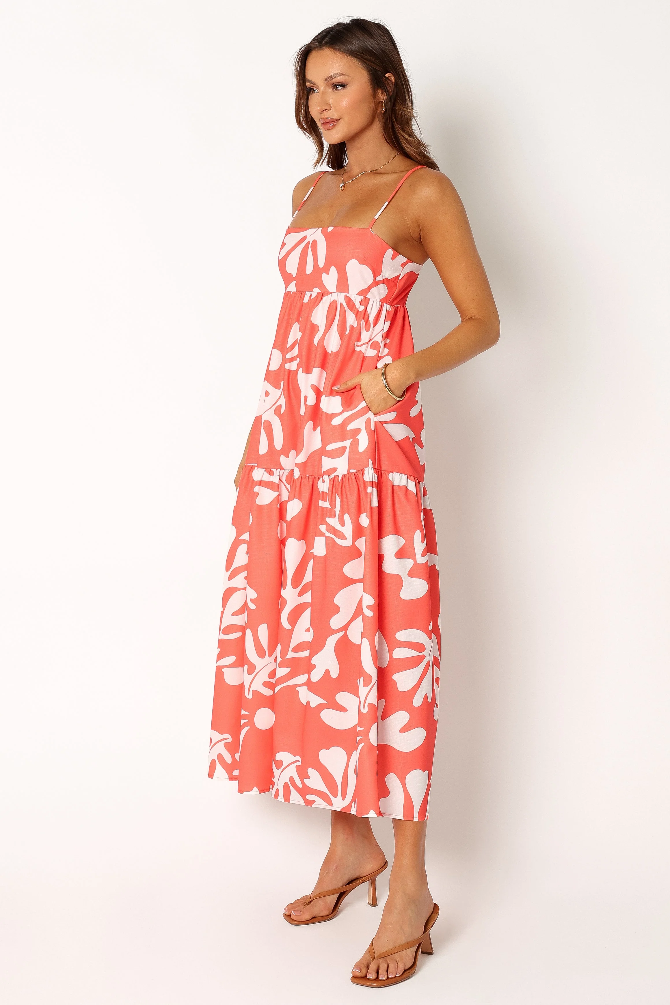 Payton Maxi Slip Dress - Melon White