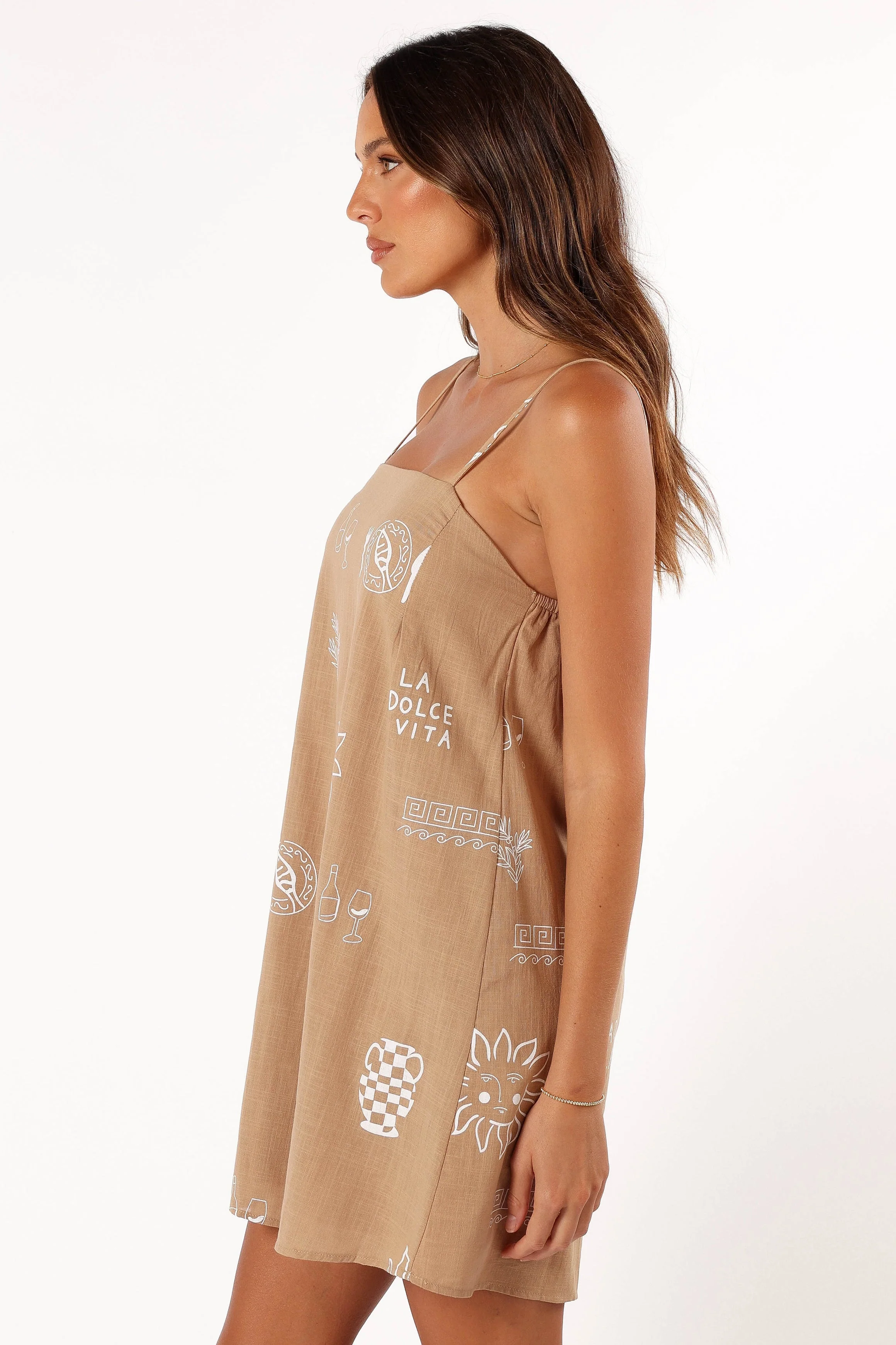 Emmerson Mini Dress - Tan White