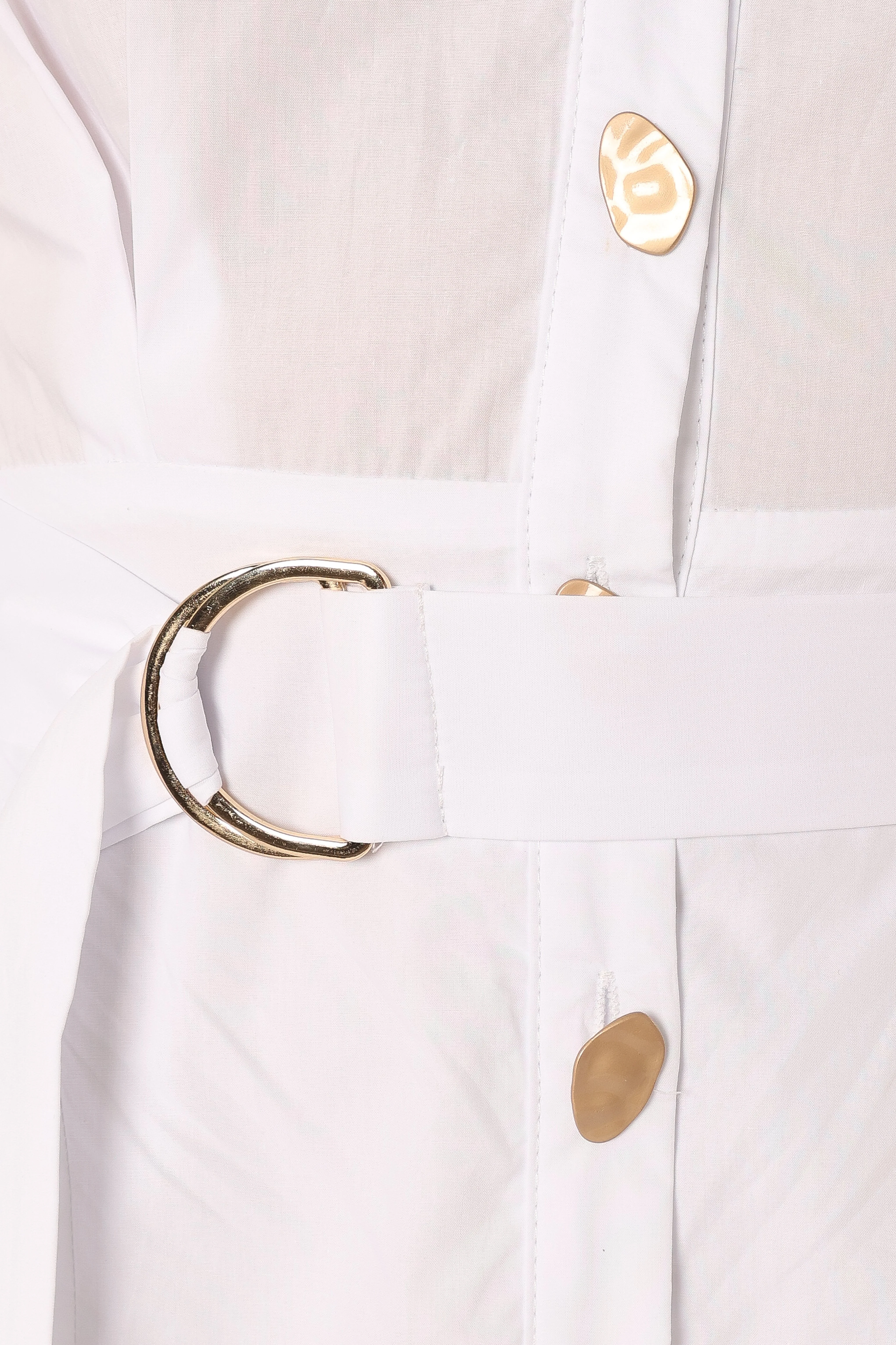 Julia Belted Mini Dress - White