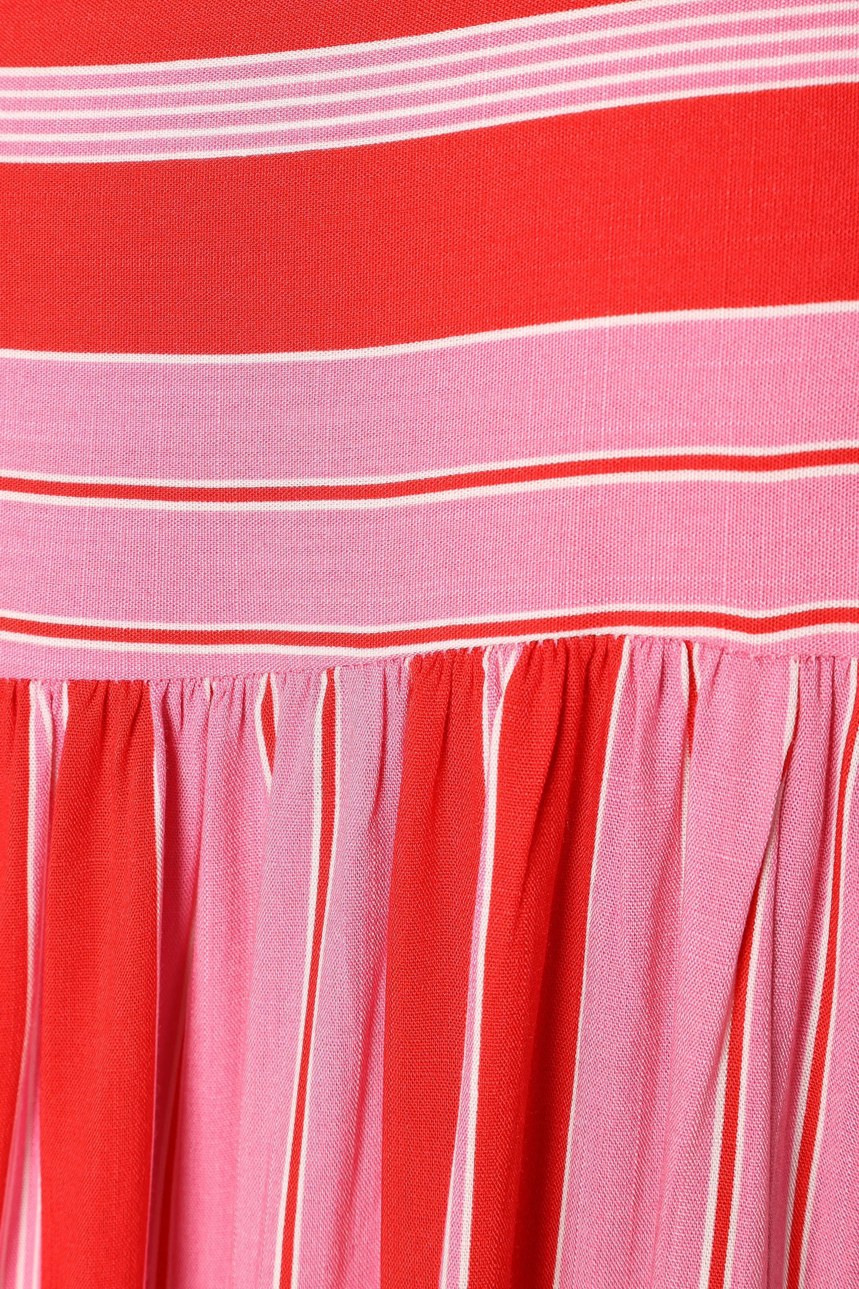 Aurelia Midi Dress - Pink Stripe