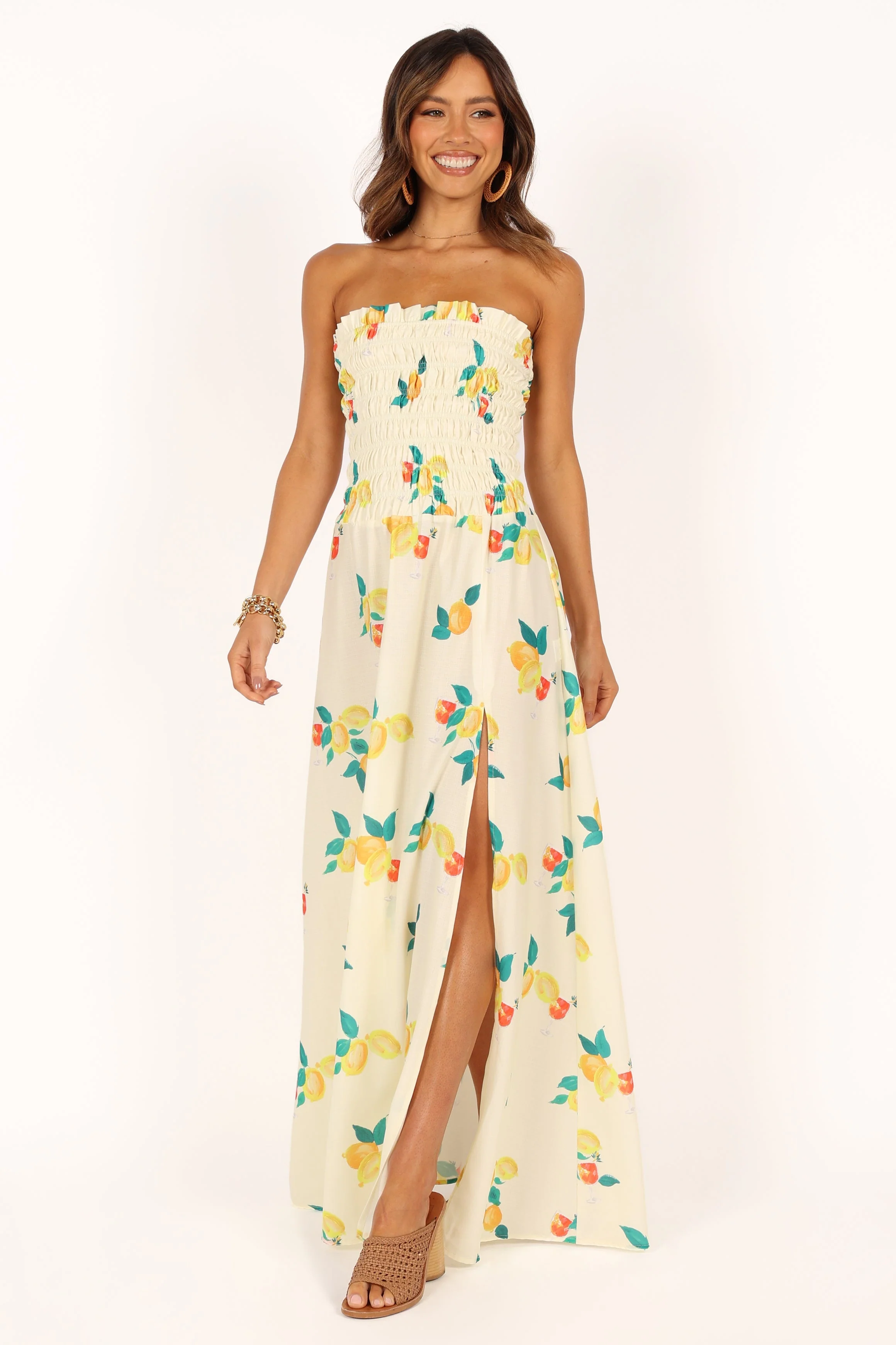 Mikaela Maxi Dress - Lemon Print