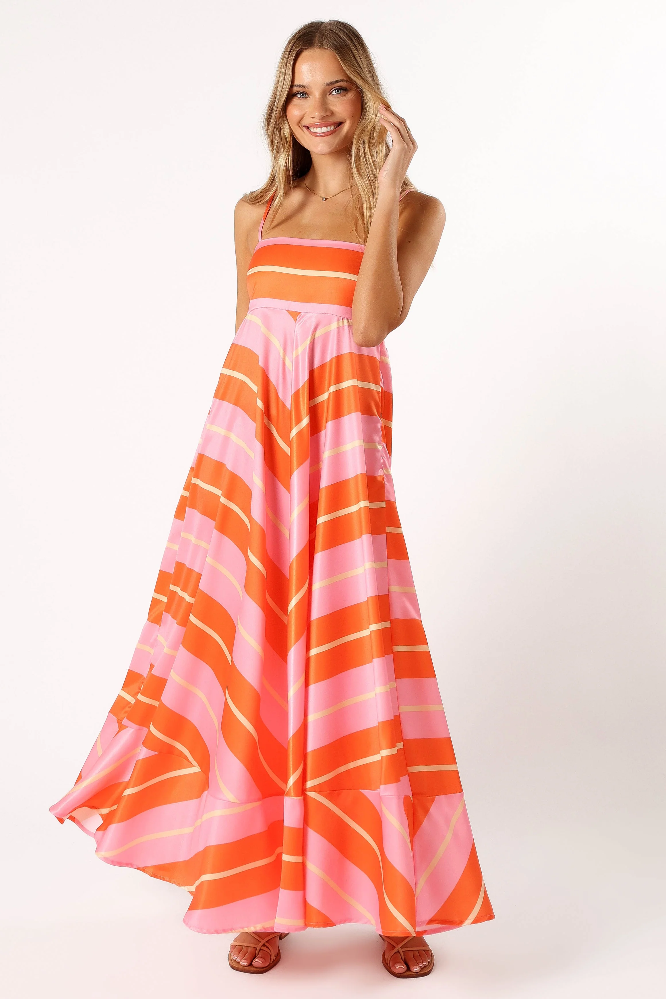 Collie Midi Dress - Orange Stripe