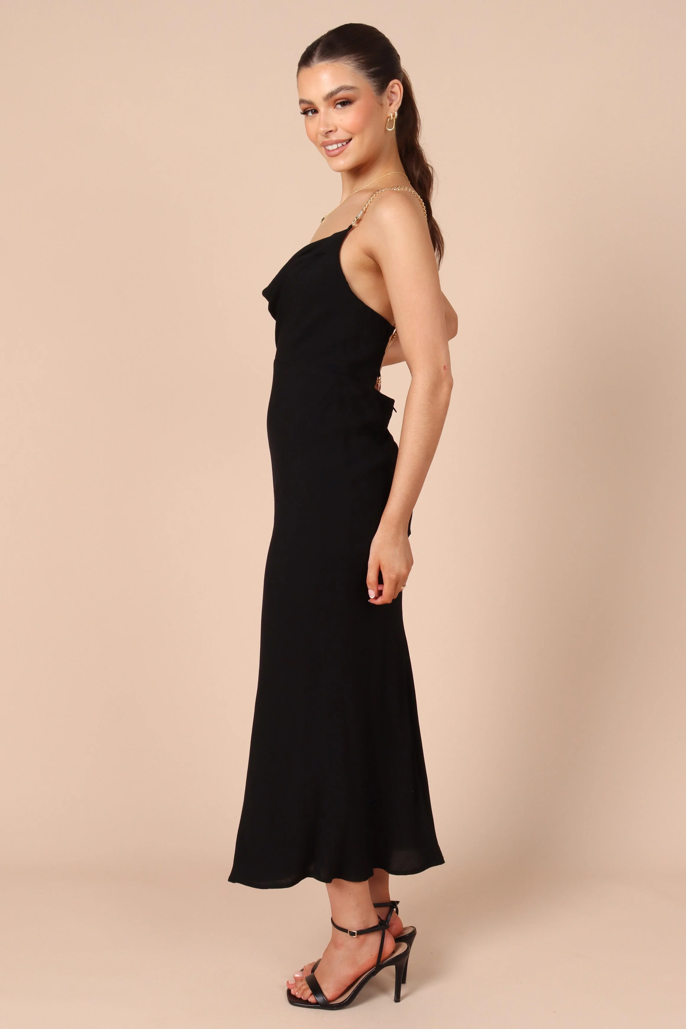 Khaleesi Slip Midi Dress - Black
