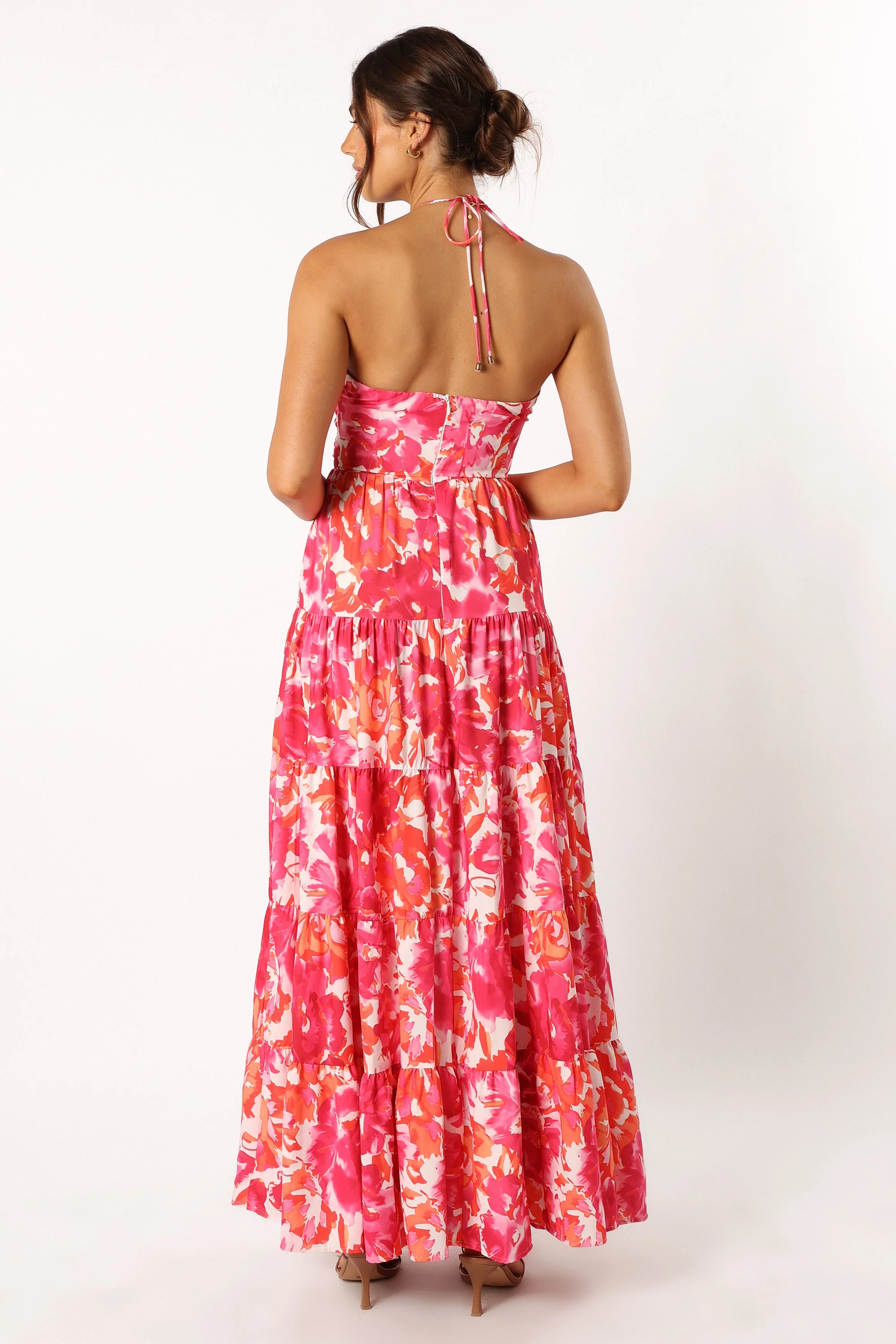 Carva Halterneck Maxi Dress - Pink Floral