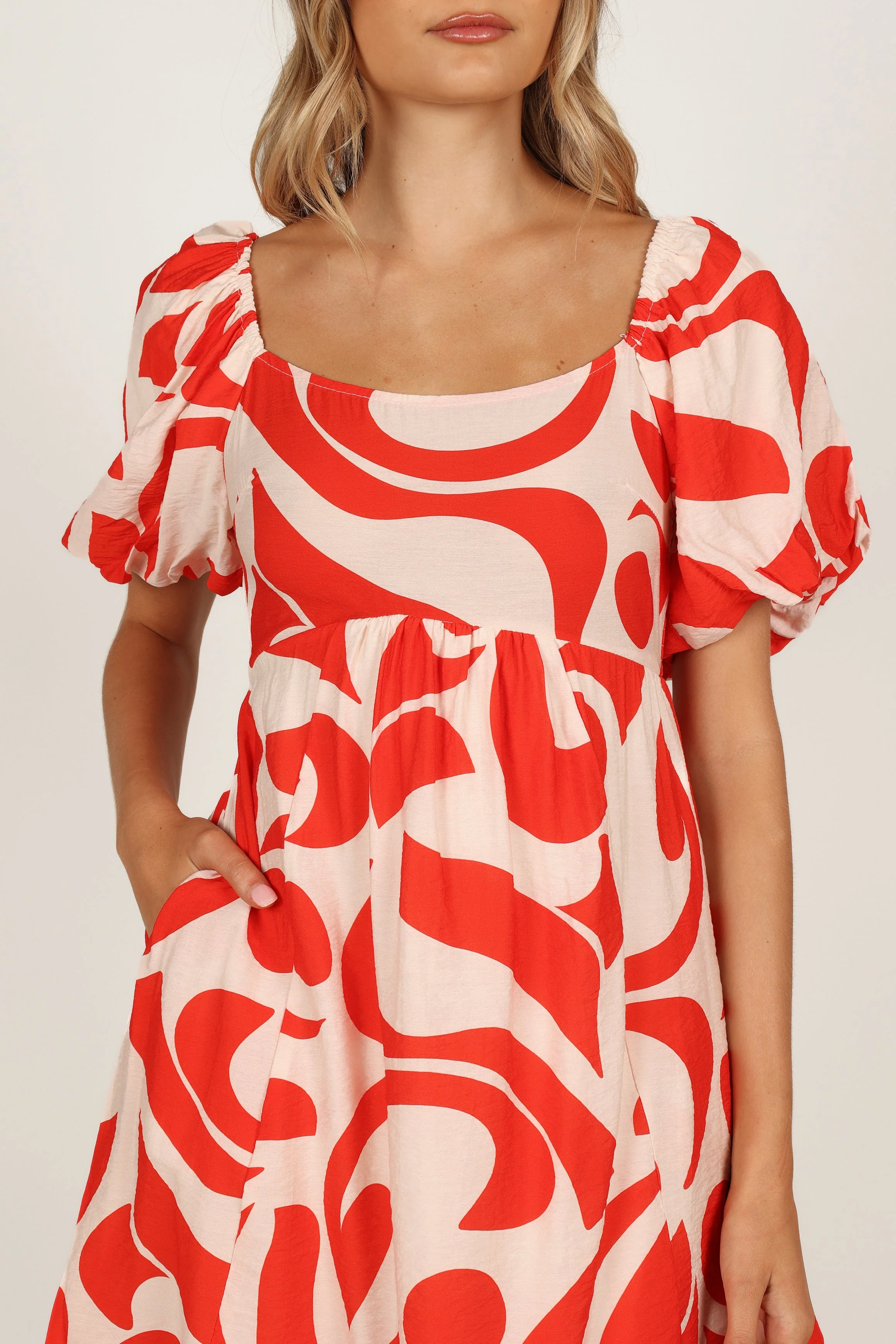 Bianca Mini Dress - White/Red