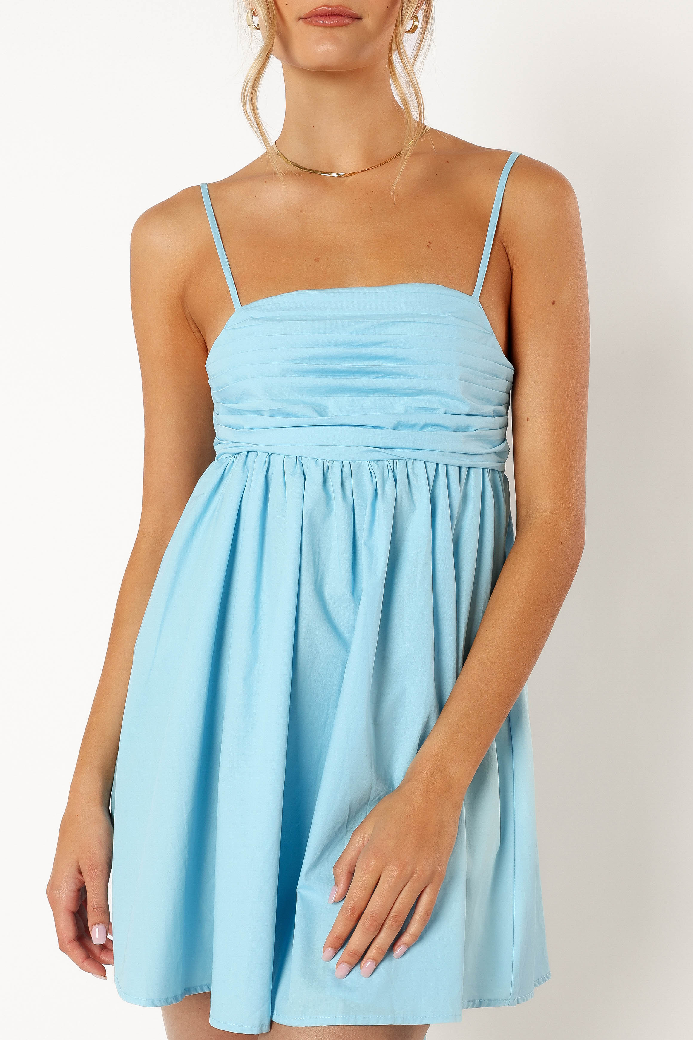 Alice Bow Back Mini Dress - Blue