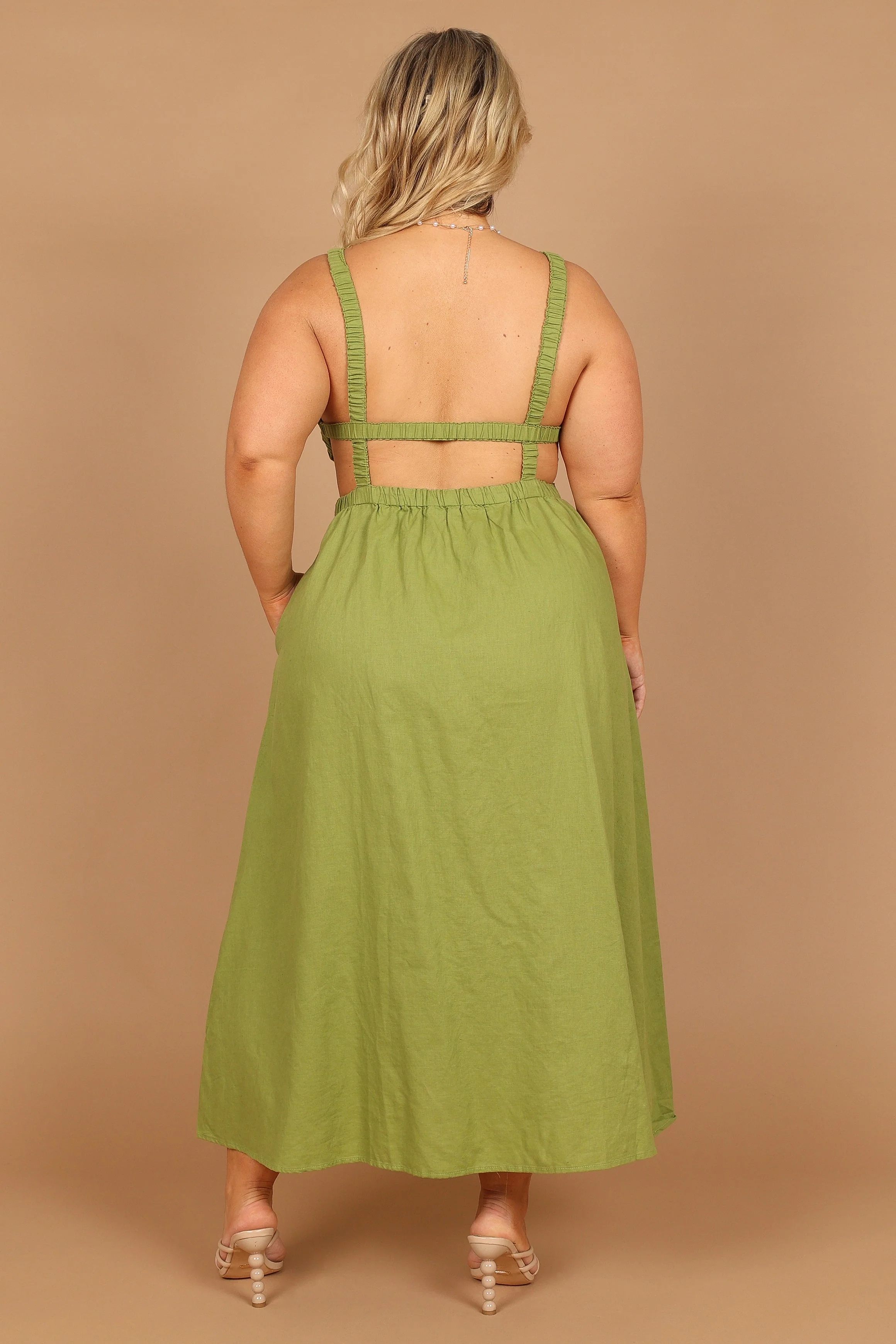 Aubrey Cutout Midi Dress - Green