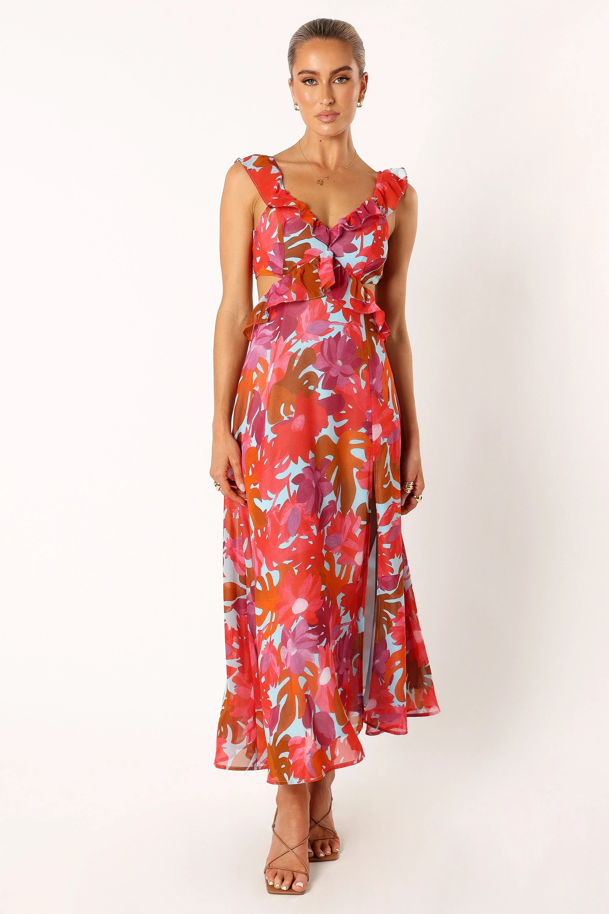 Rori Ruffle Maxi Dress - Pink Azalea