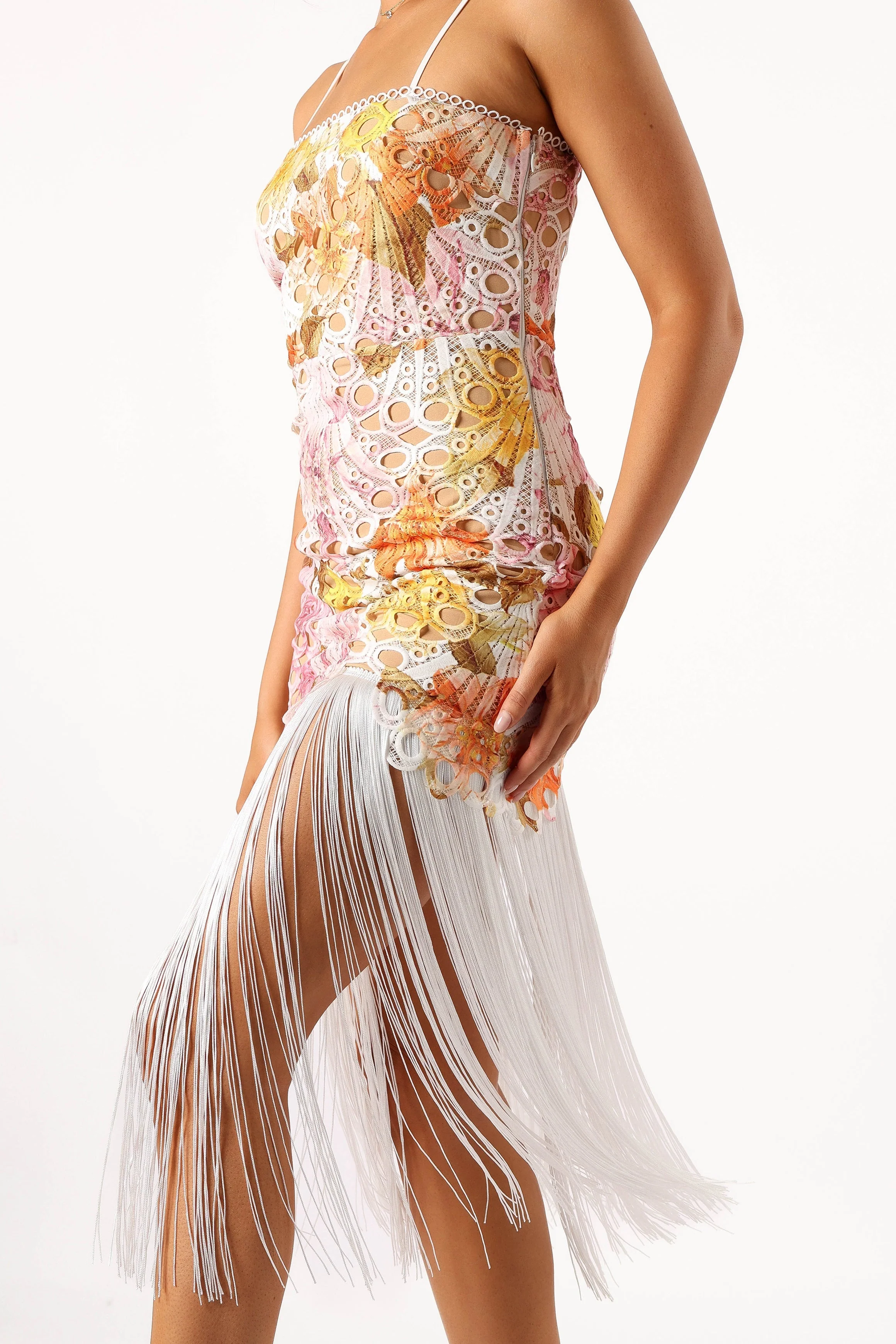 Frank Fringe Midi Dress - Floral
