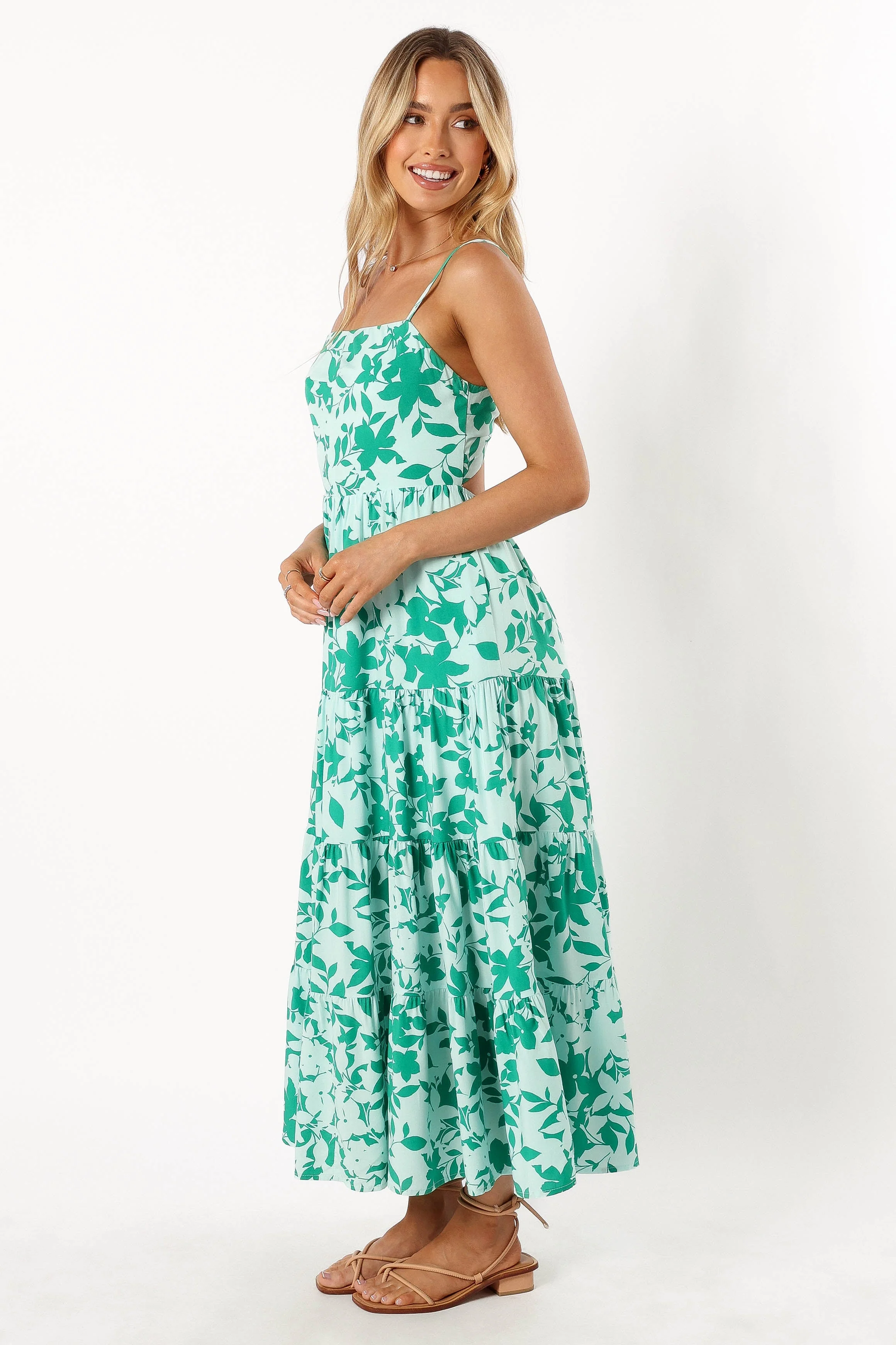 Kenny Midi Dress - Green Floral