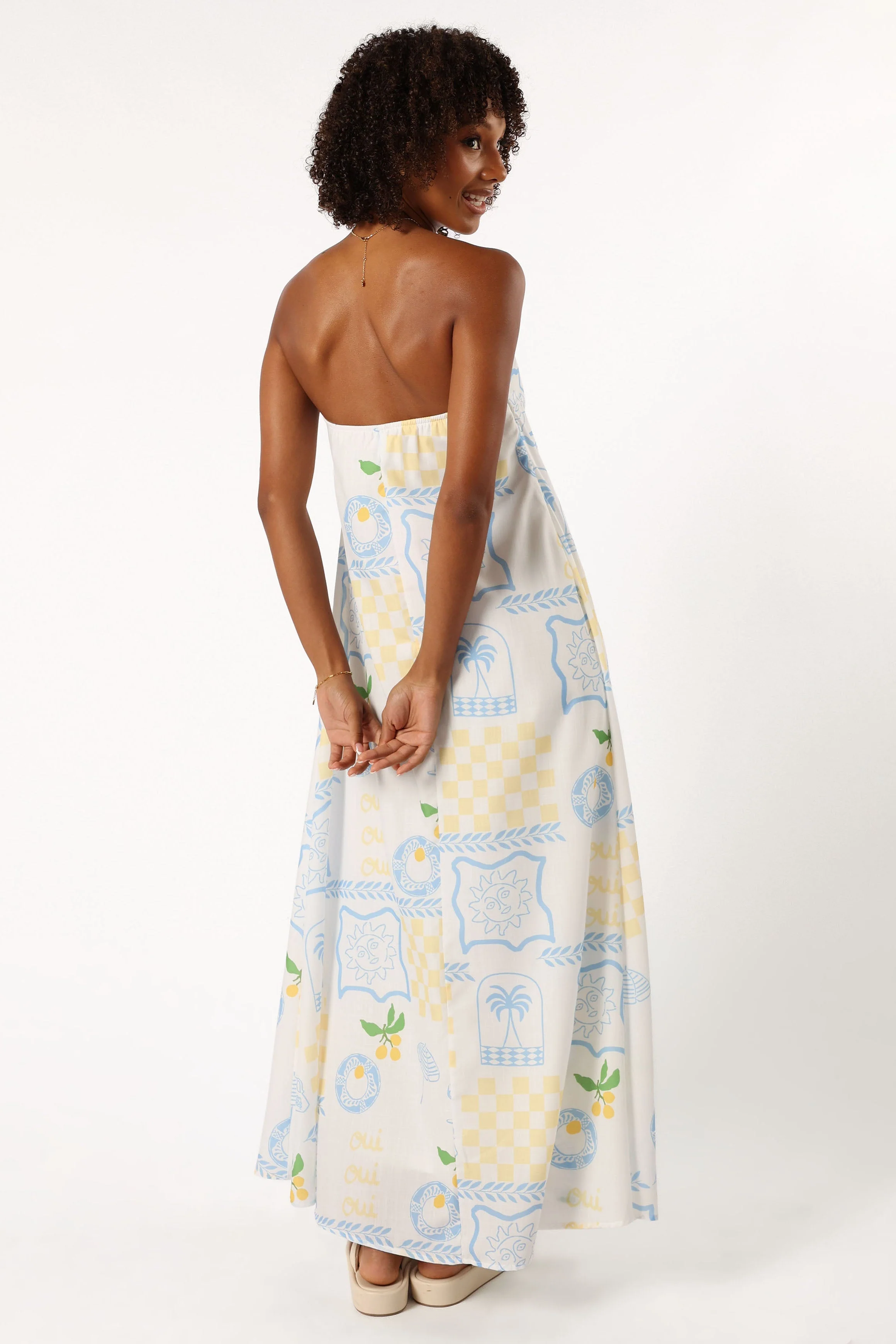 June Maxi Dress - Lemon Print