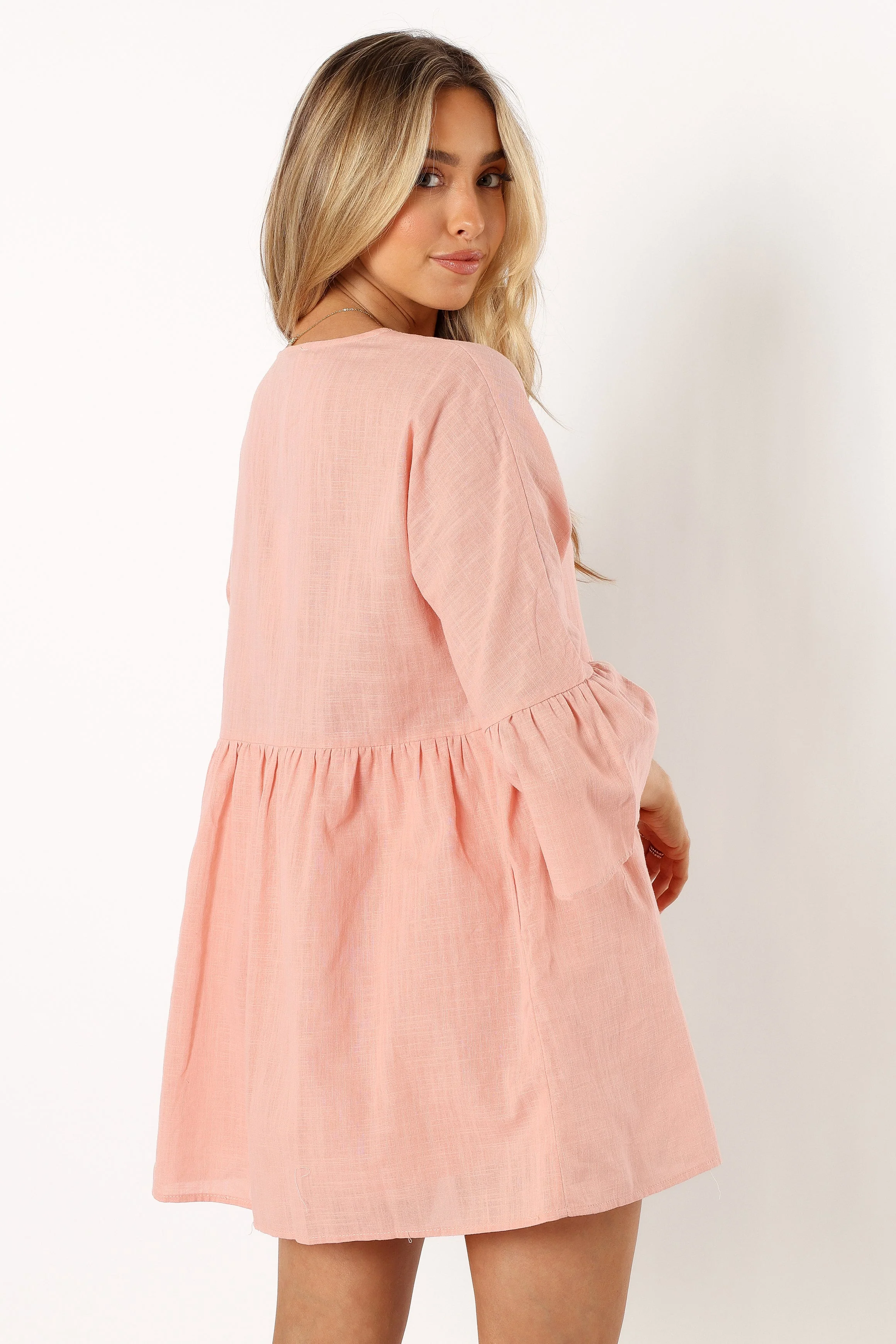 Leif Long Sleeve Mini Dress - Pink