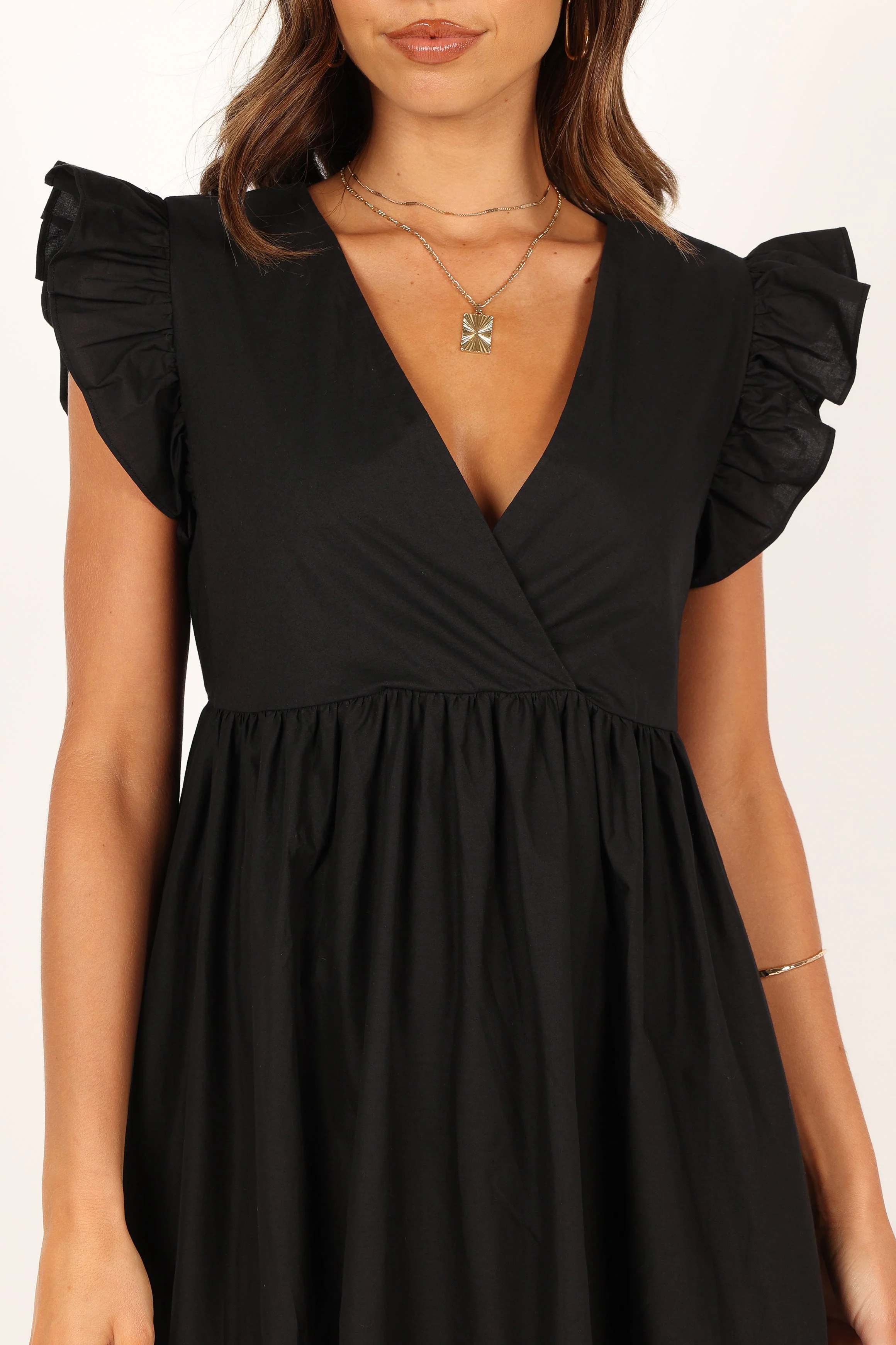 Scout Frill Shoulder Maxi Dress - Black