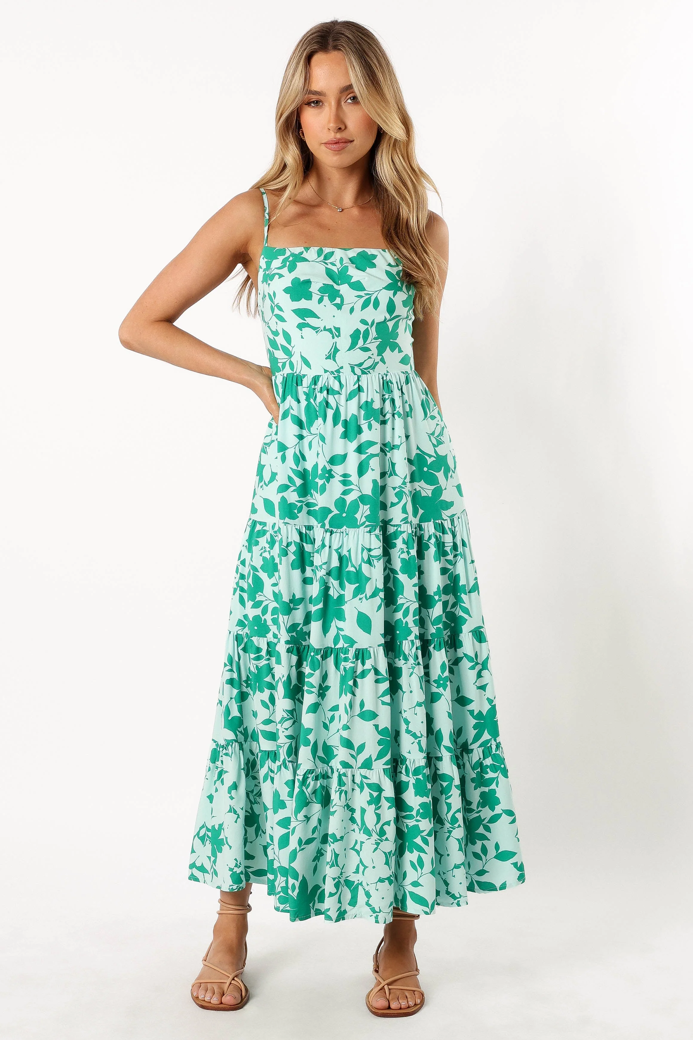 Kenny Midi Dress - Green Floral