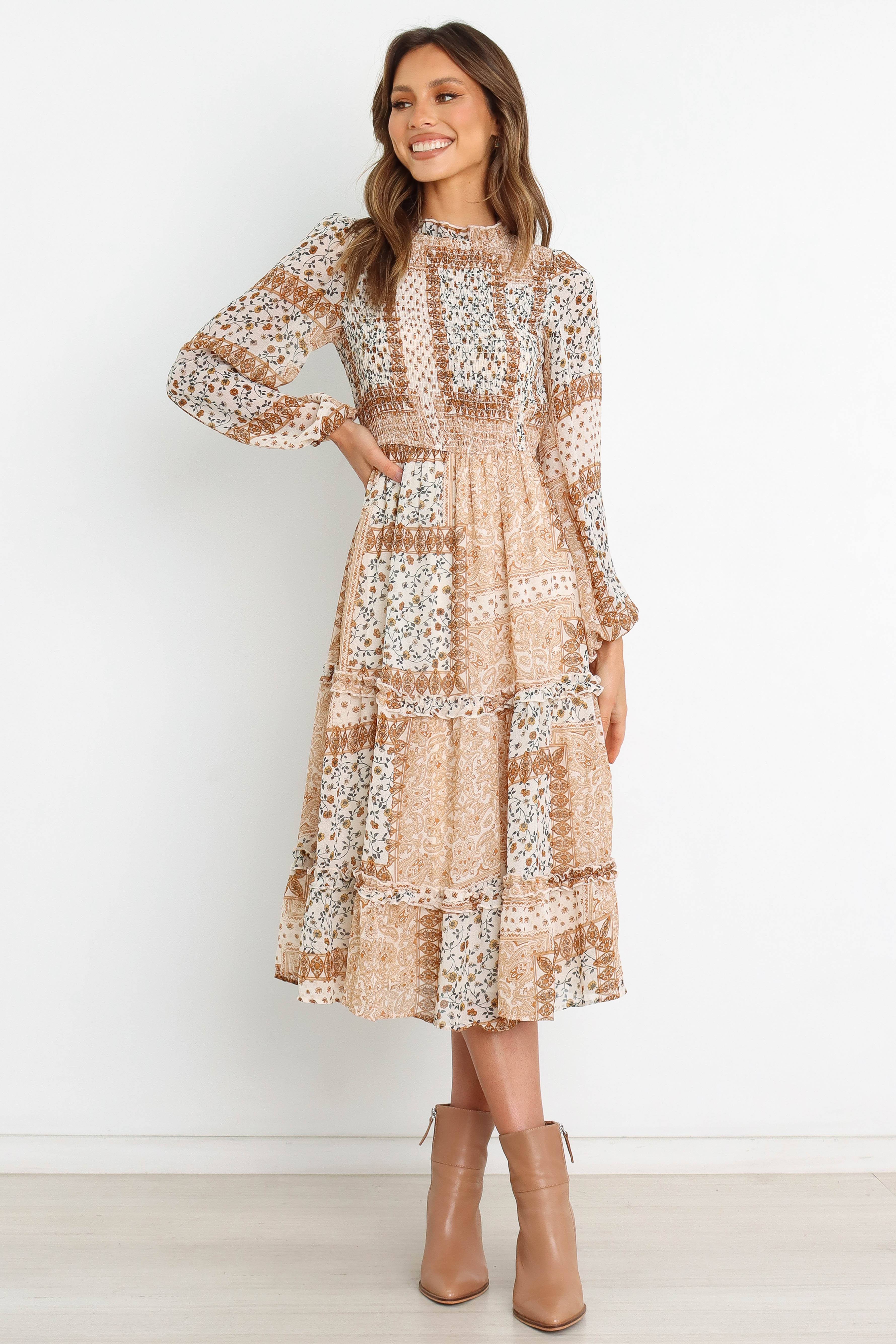 Nassia Dress - Brown