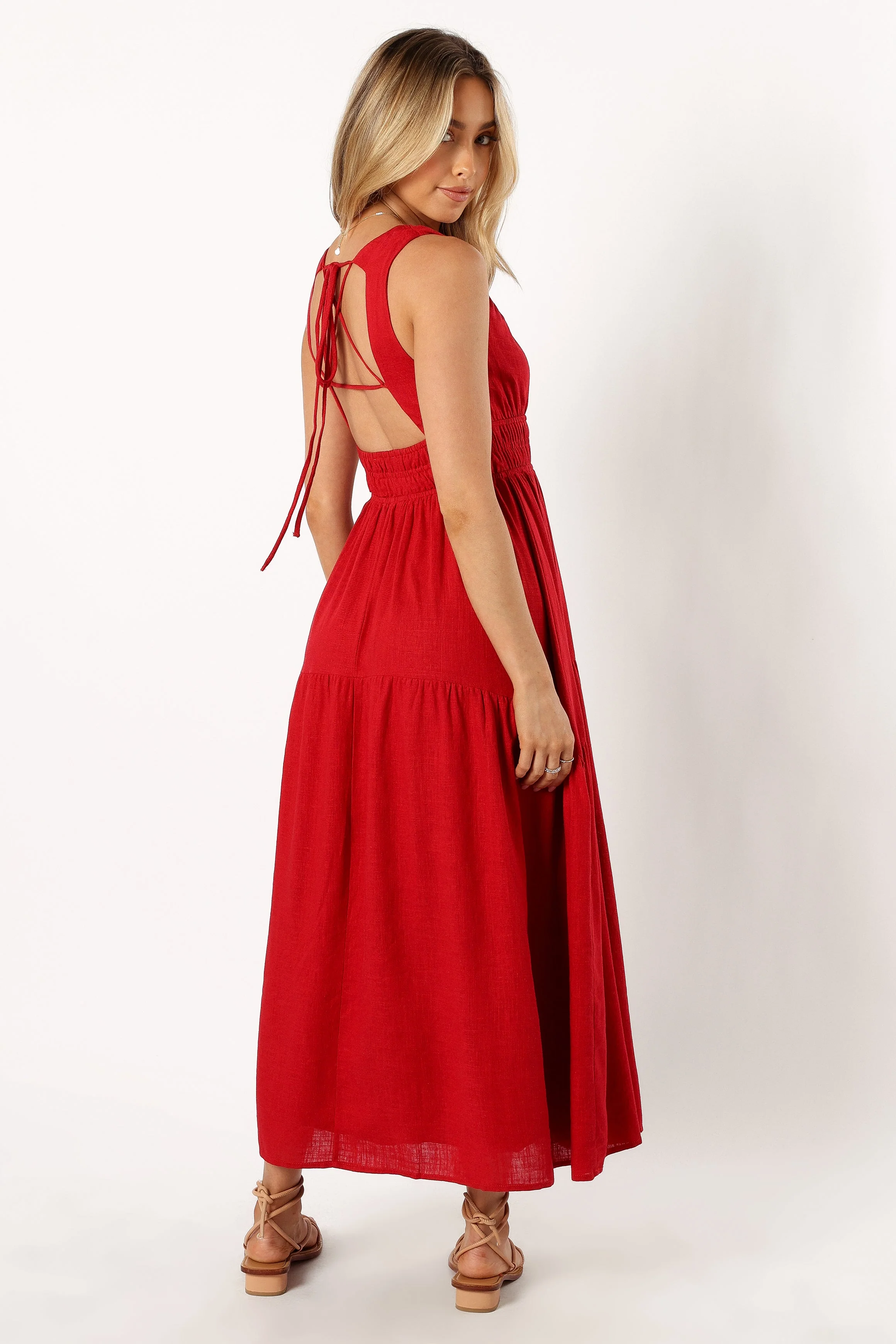 Oria Midi Dress - Red