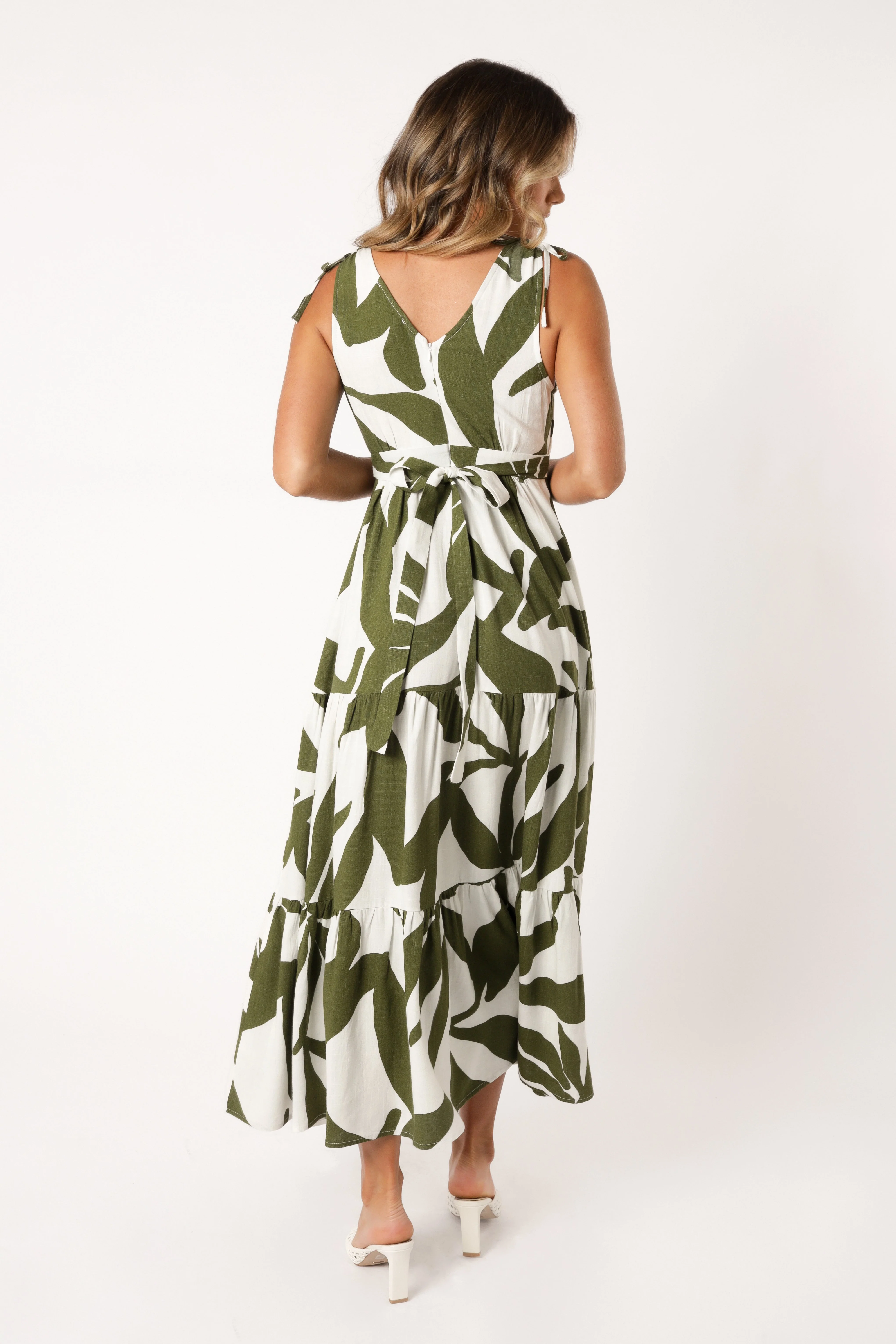 Zora Maxi Dress - Olive Palm