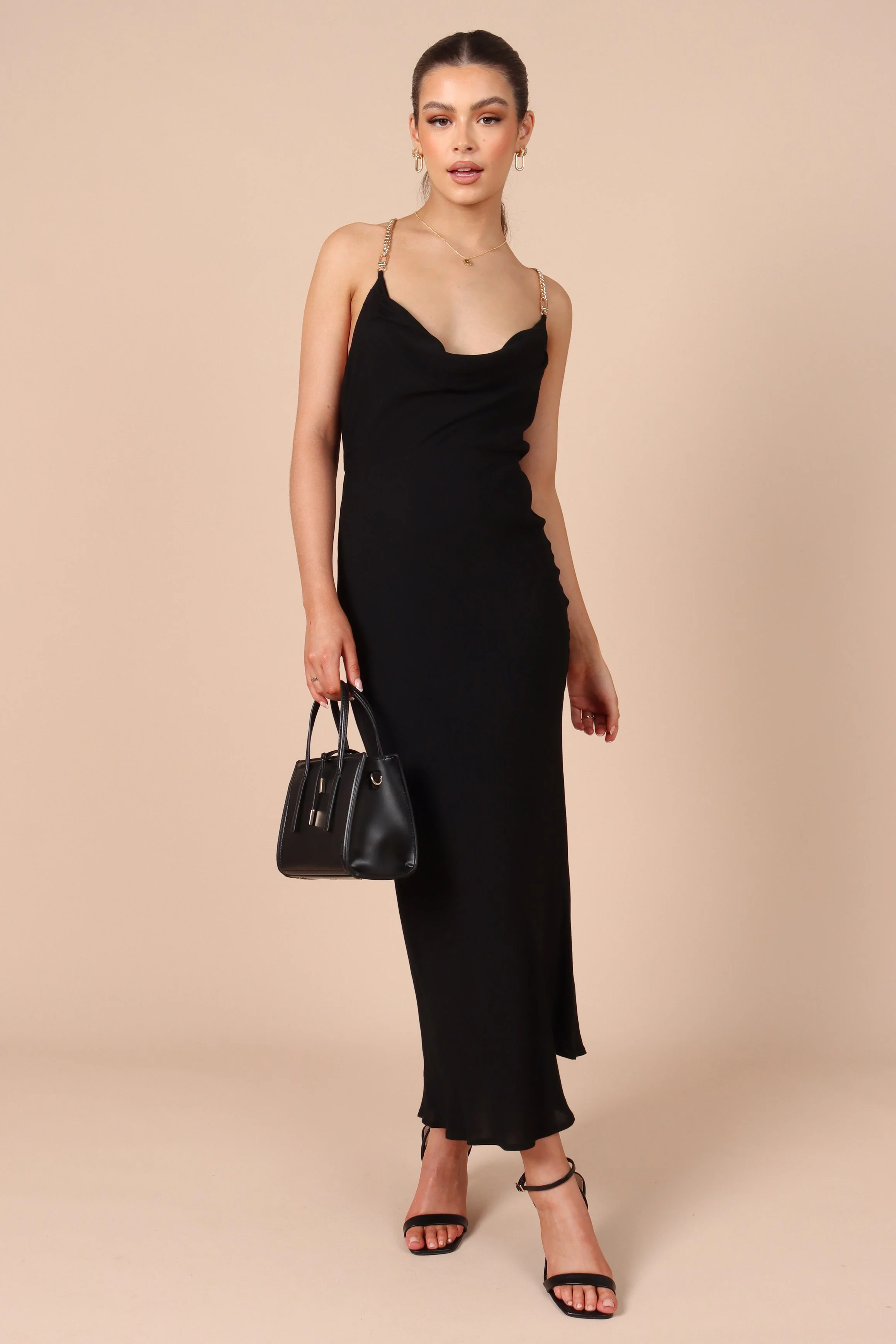 Khaleesi Slip Midi Dress - Black