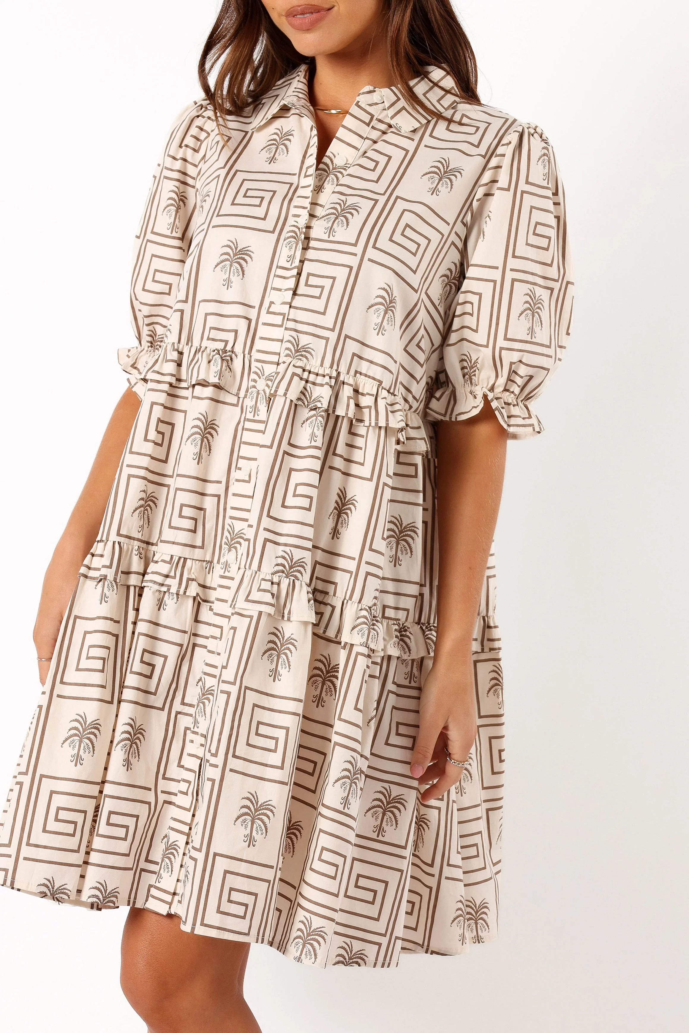 Huntley Mini Dress - Cream Chocolate