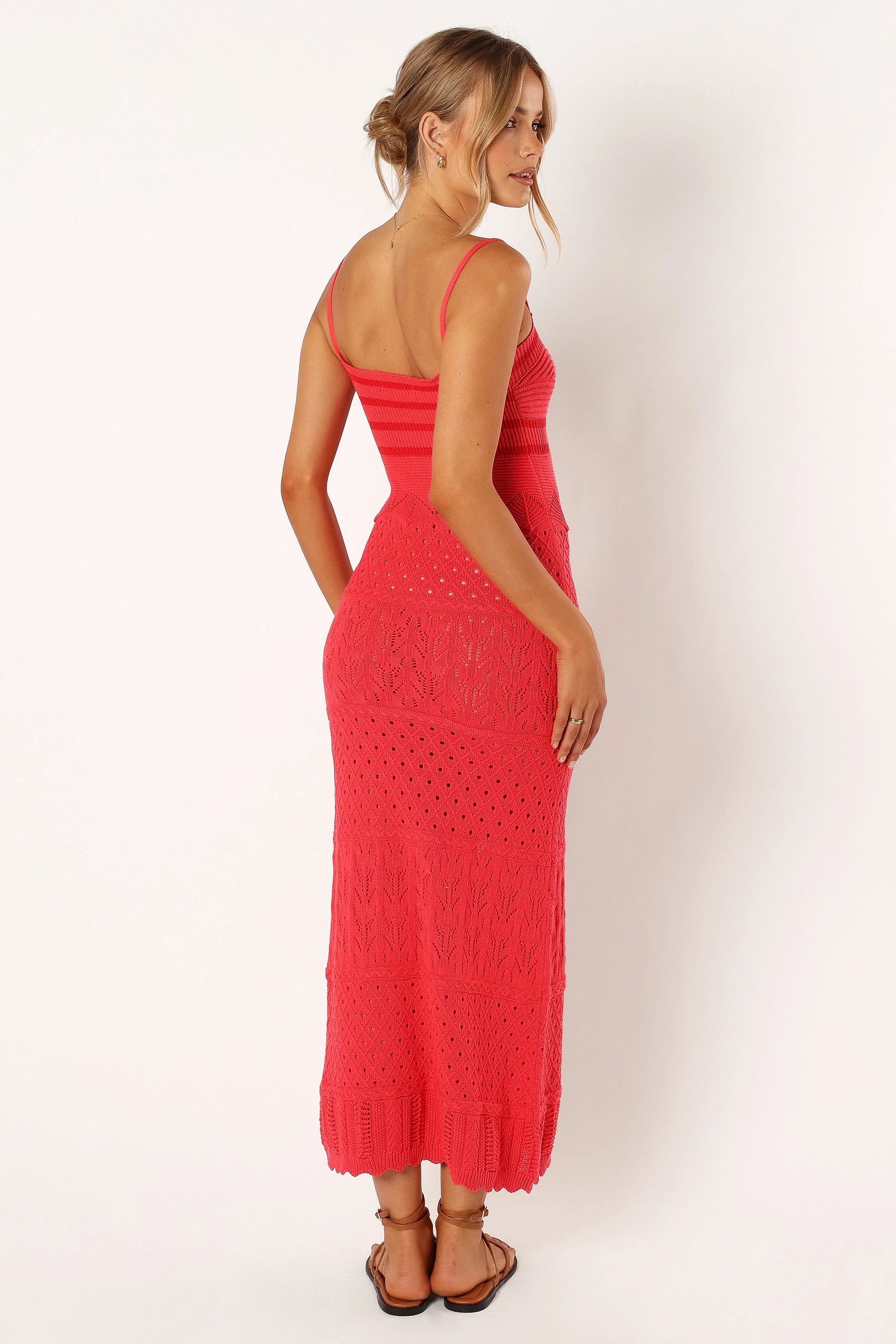 Landon Midi Dress - Red Pink