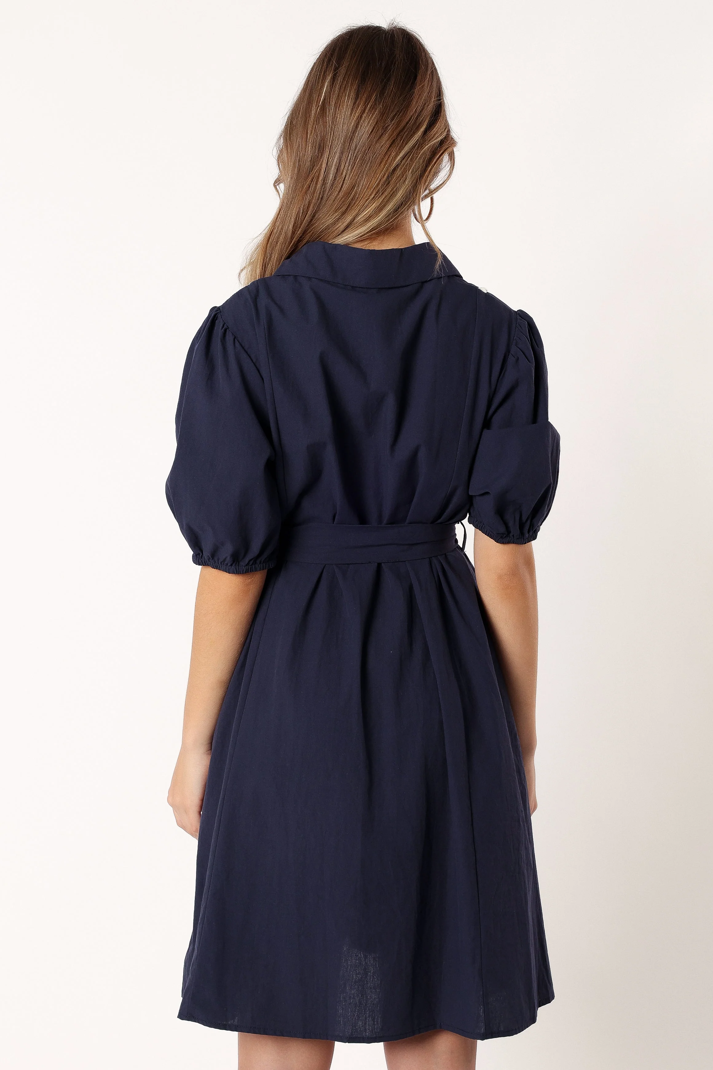 Connor Contrast Stitch Midi Dress - Navy