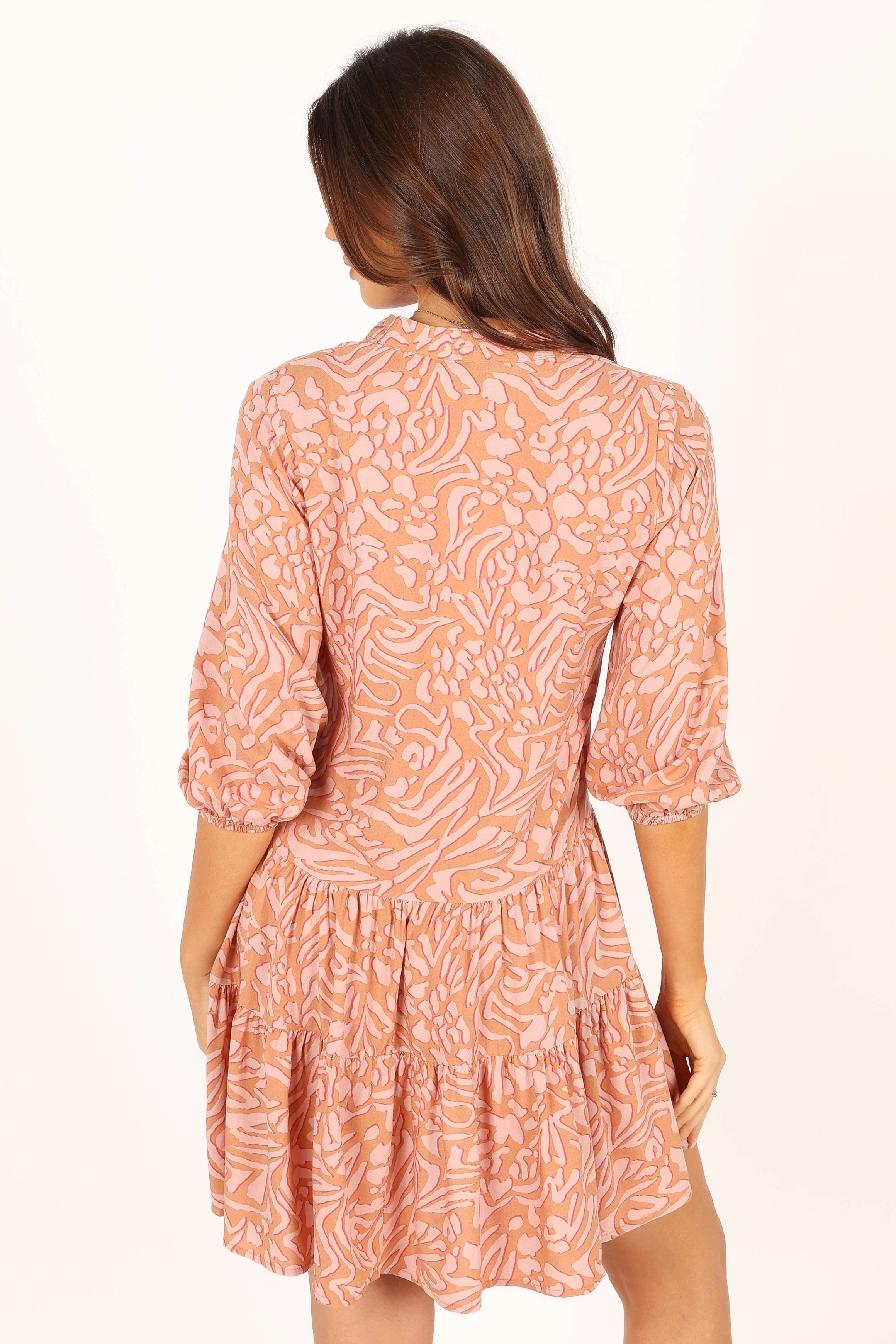 Misha Long Sleeve Mini Dress - Tan