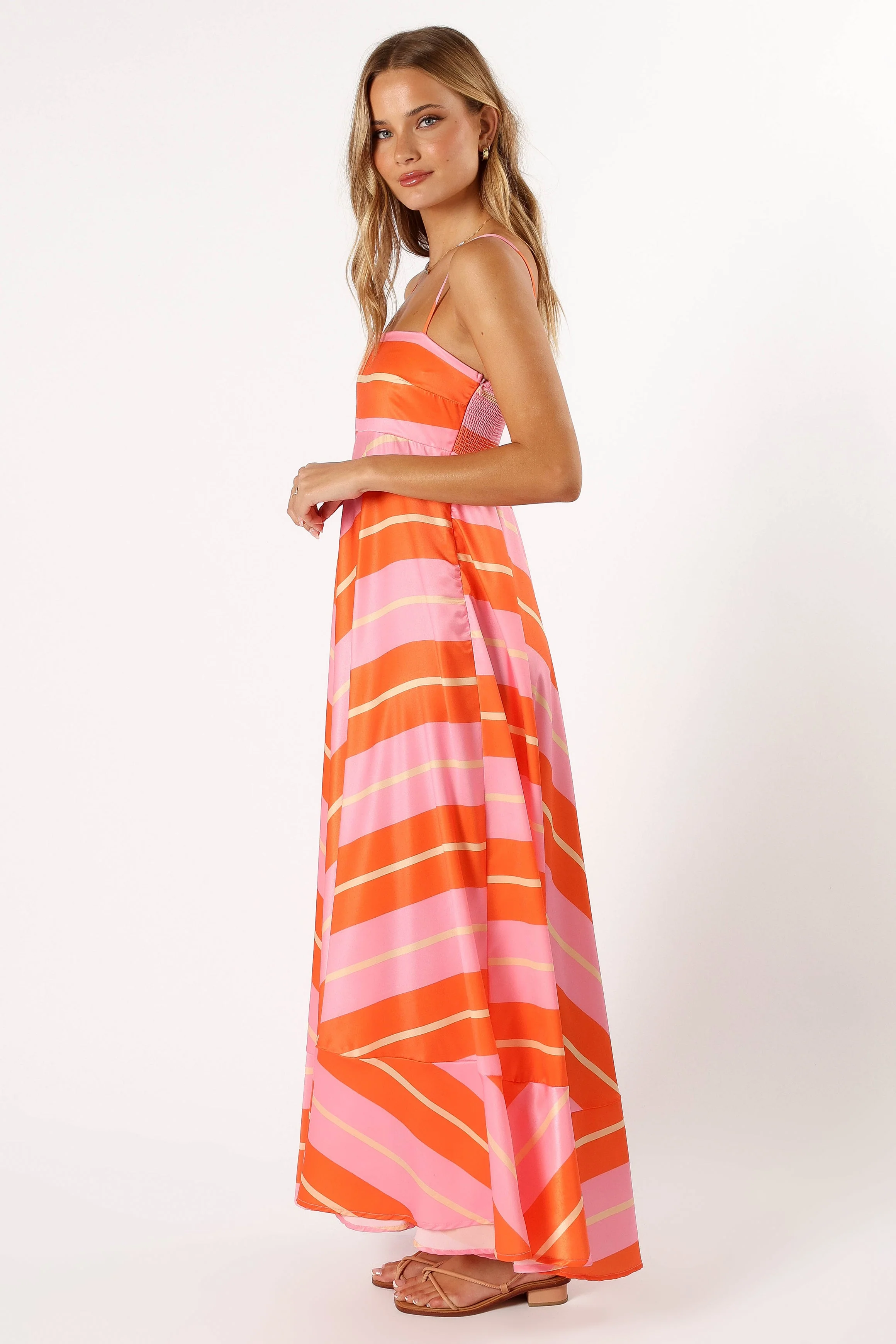 Collie Midi Dress - Orange Stripe