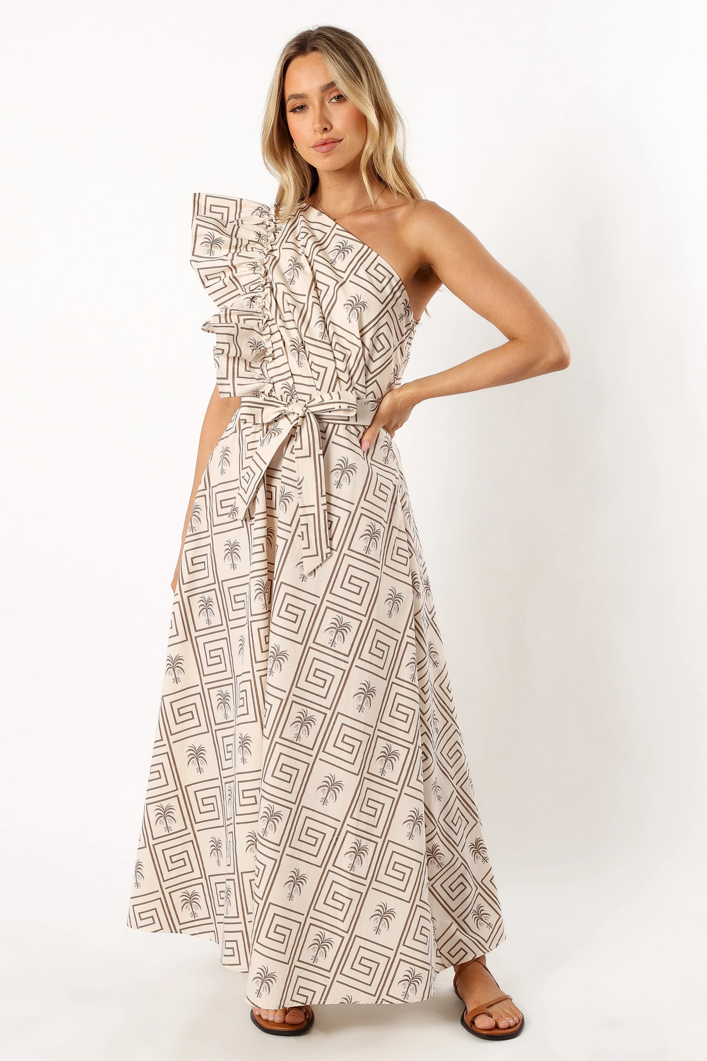 Holland One Shoulder Midi Dress - Cream