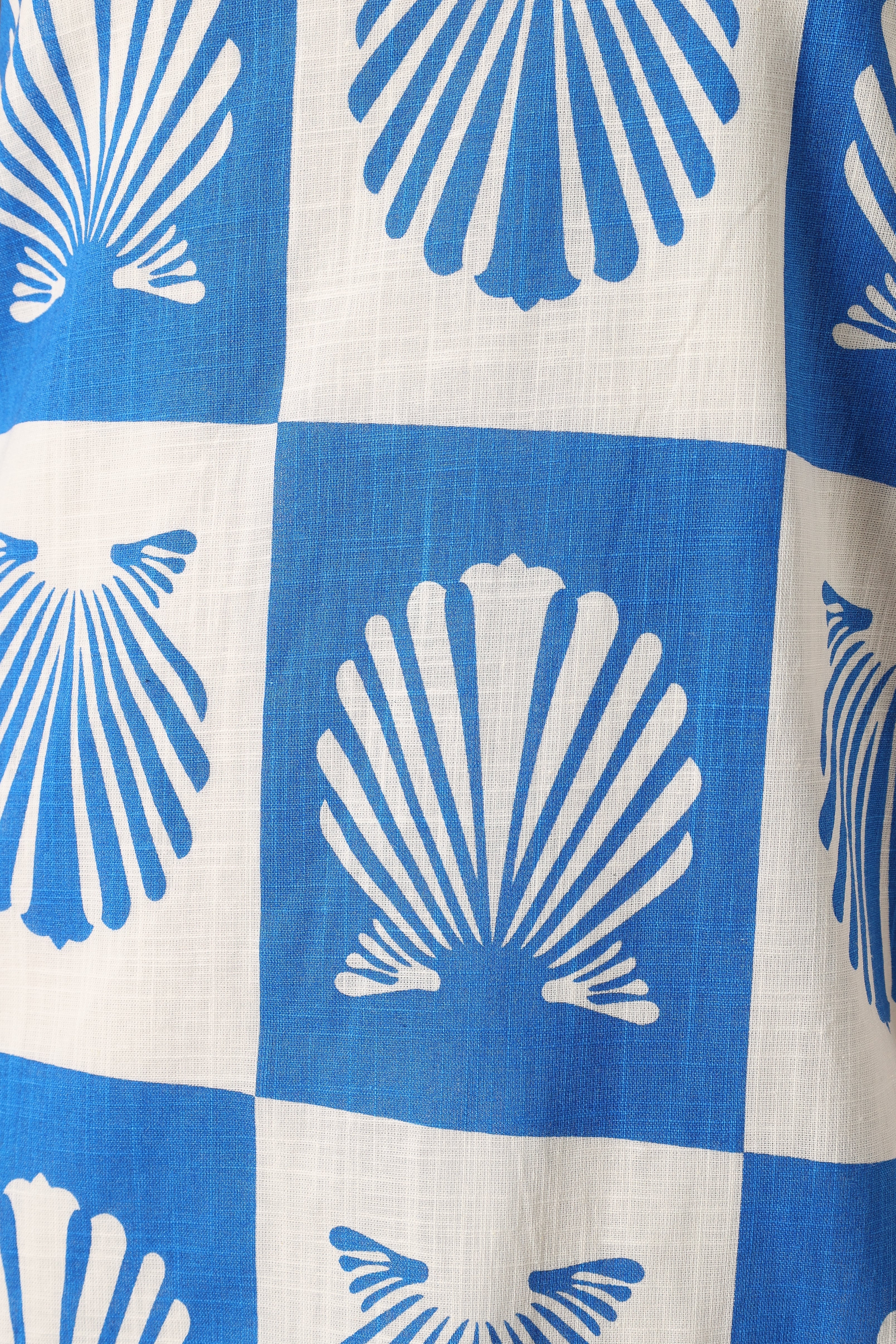 Matteo One Shoulder Mini Dress - Blue Print