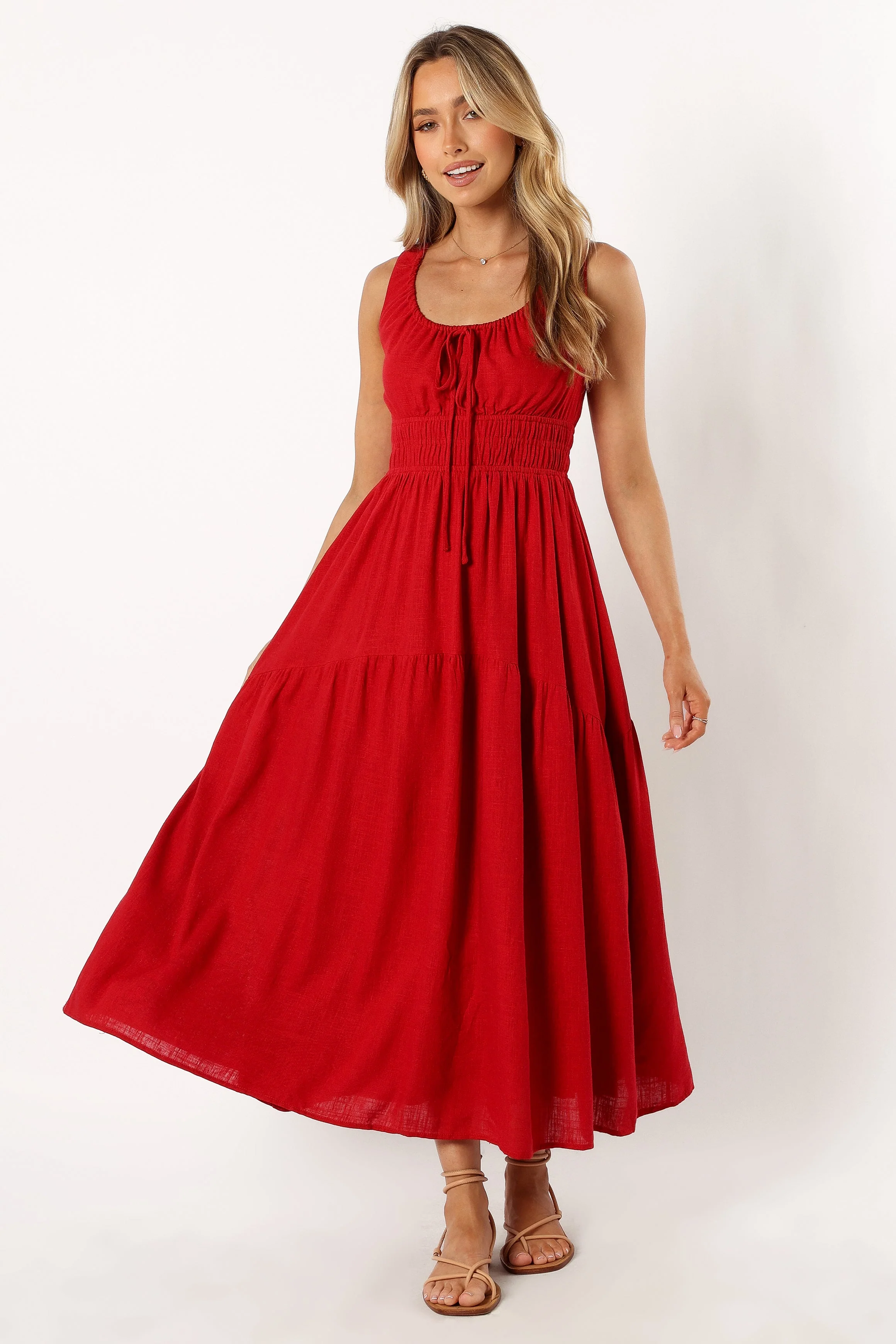 Oria Midi Dress - Red