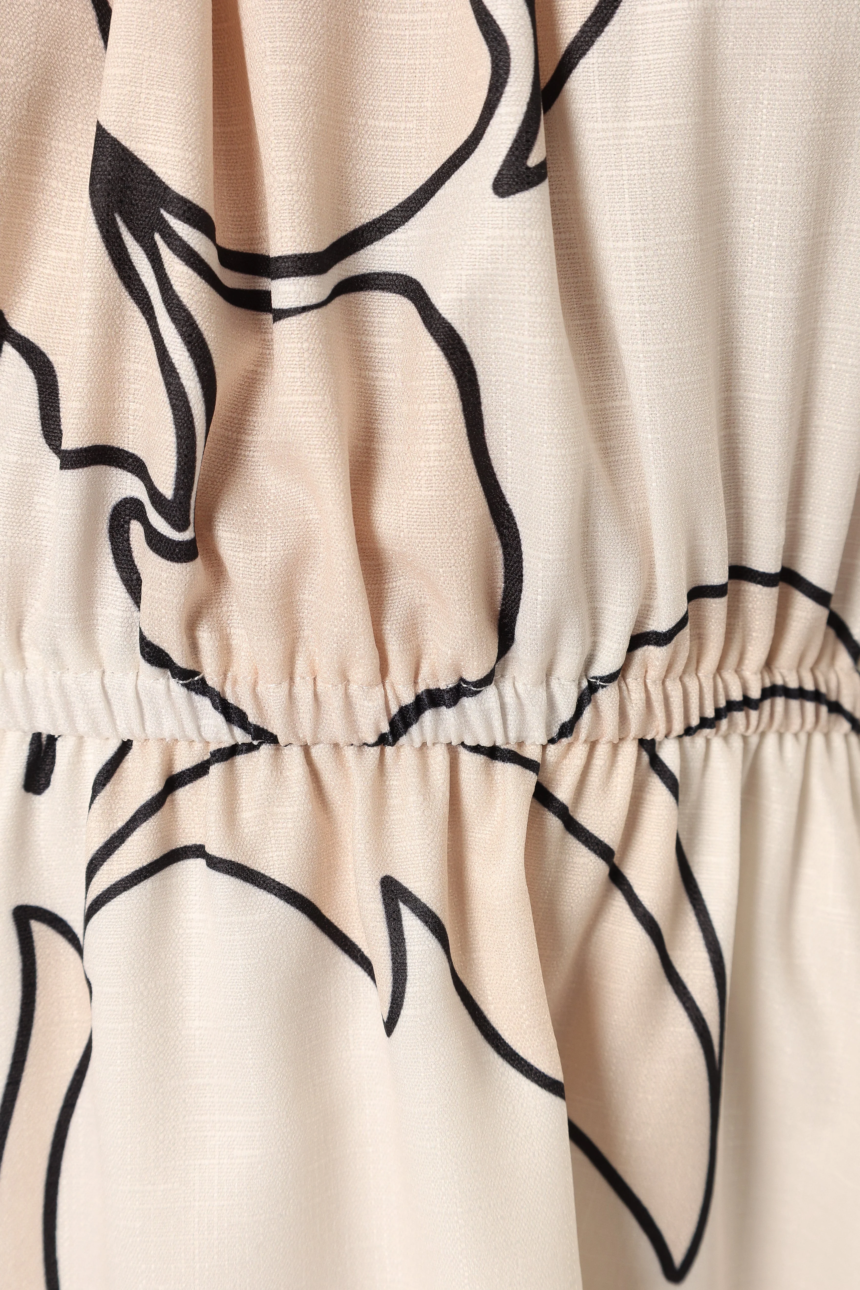 Lewyllyn One Shoulder Mini Dress - Beige Floral