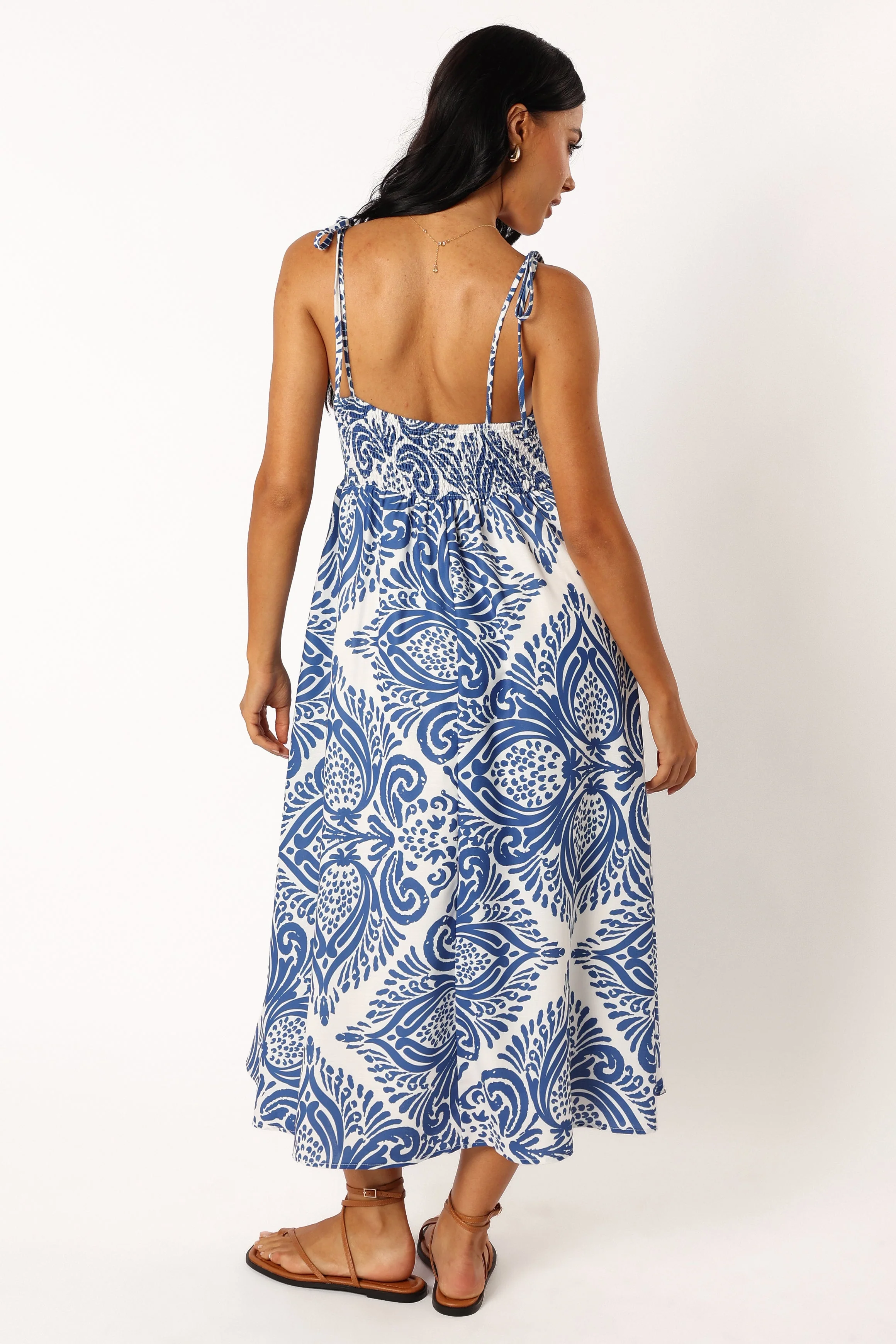 Stazie Midi Dress - Blue White Print