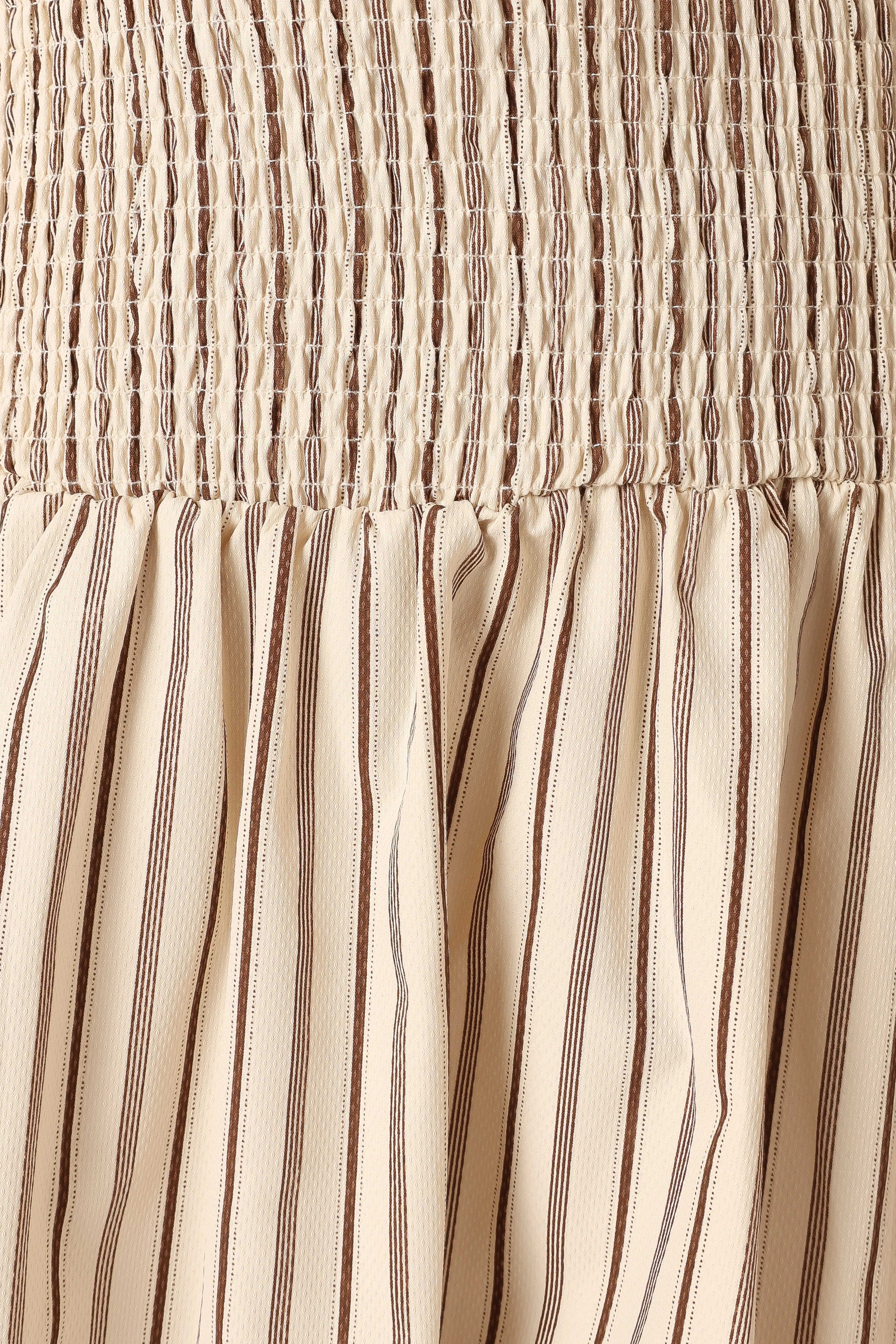 Jordana One Shoulder Midi Dress - Brown Stripe