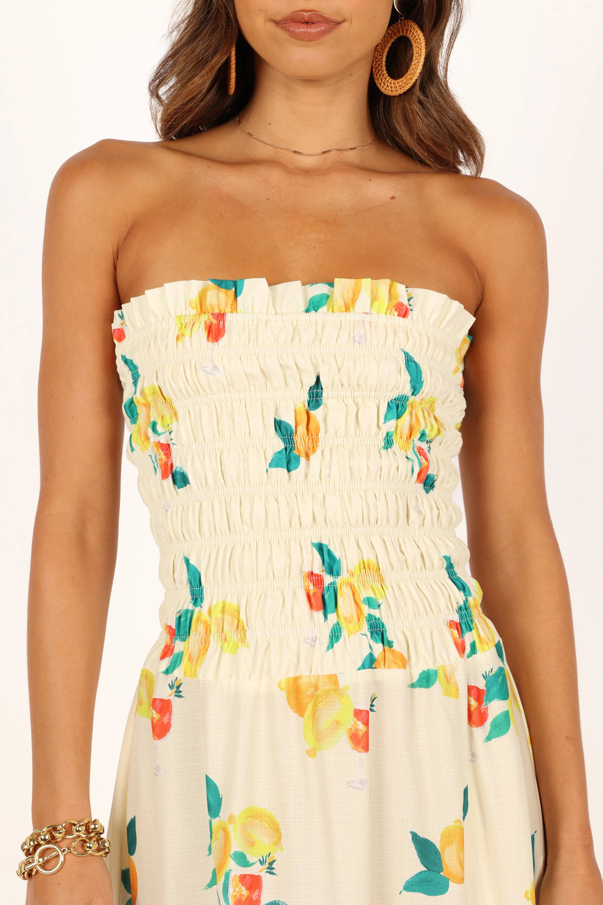 Mikaela Maxi Dress - Lemon Print