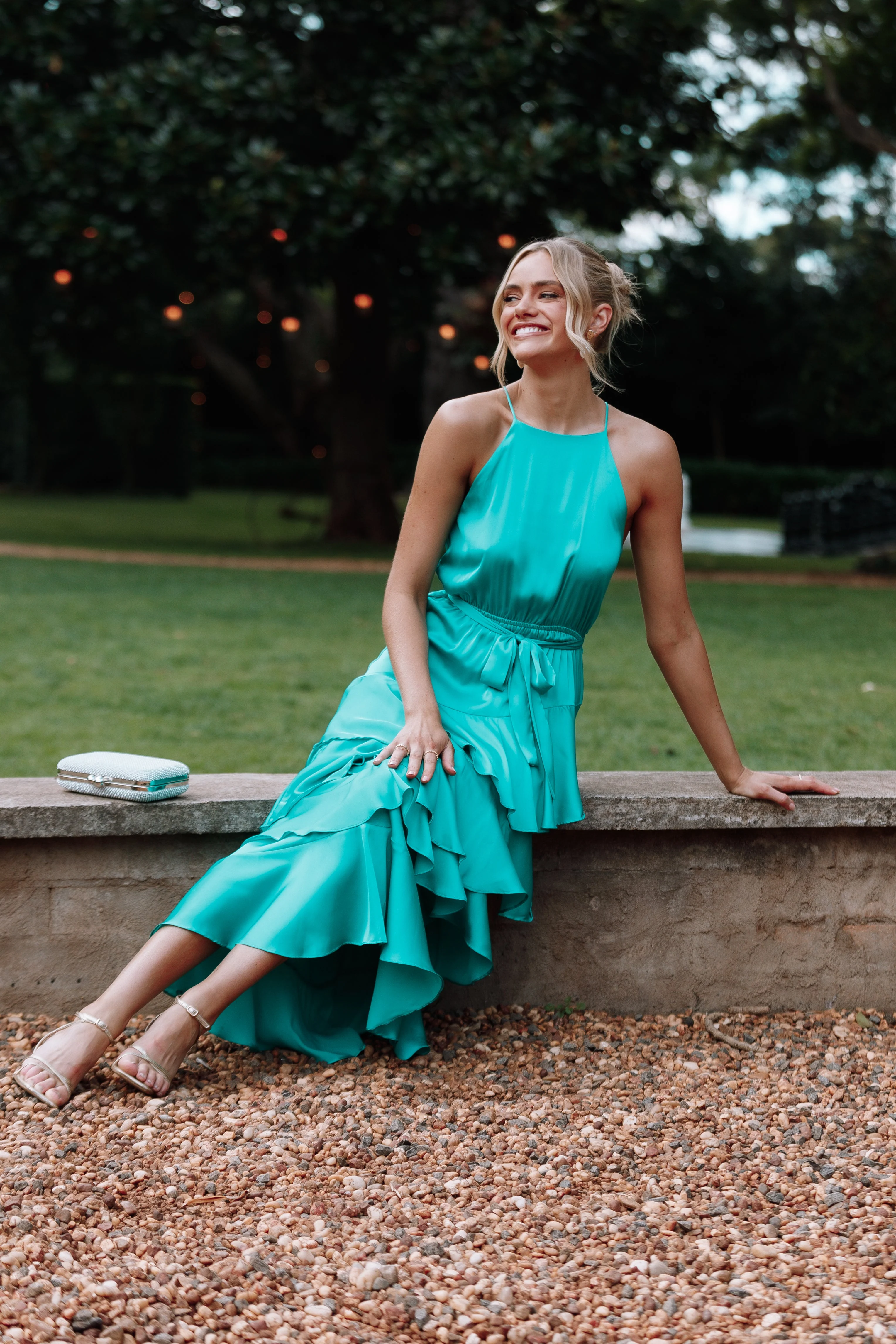 Annalise Tiered Maxi Dress - Teal