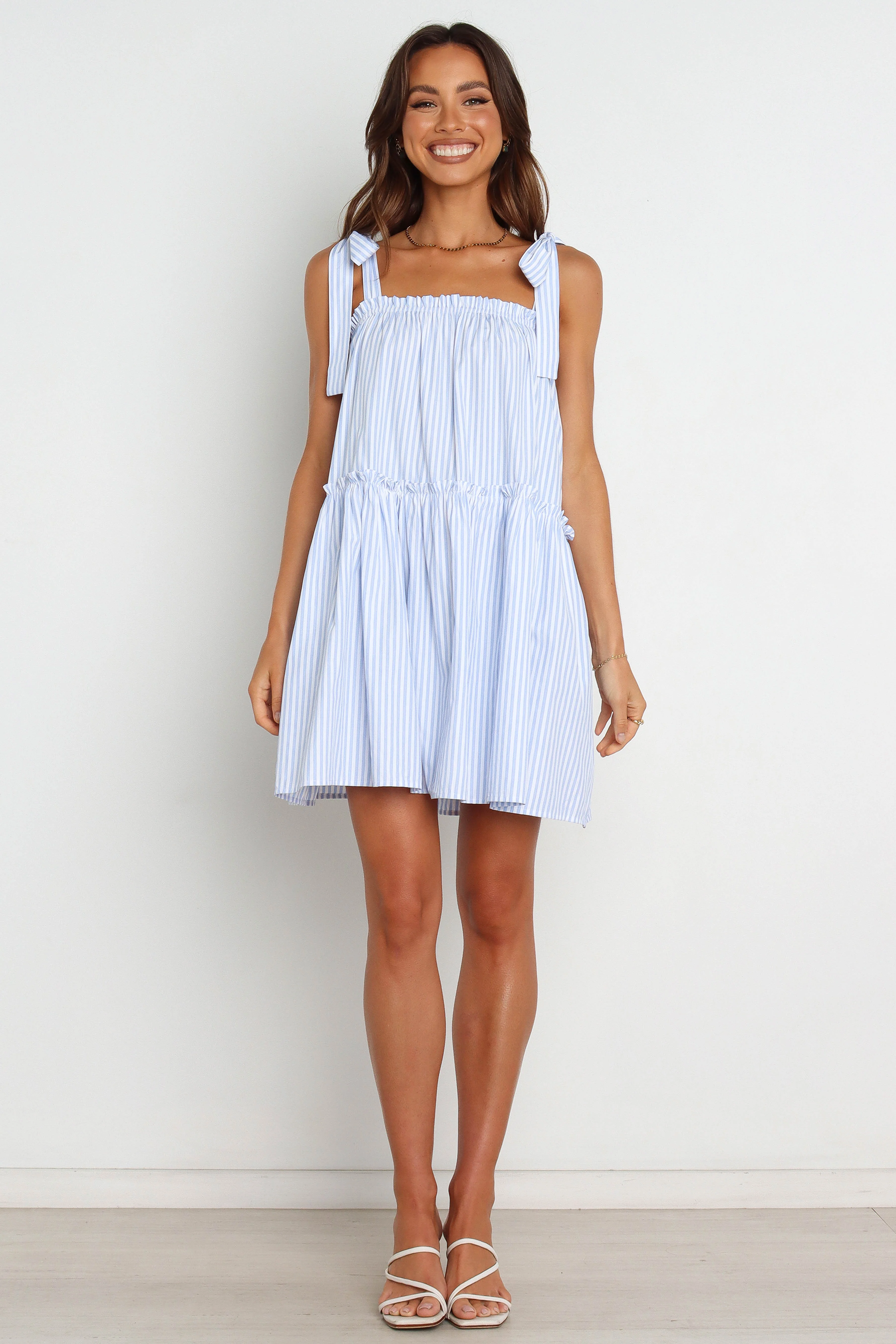 Selina Dress - Blue Stripe