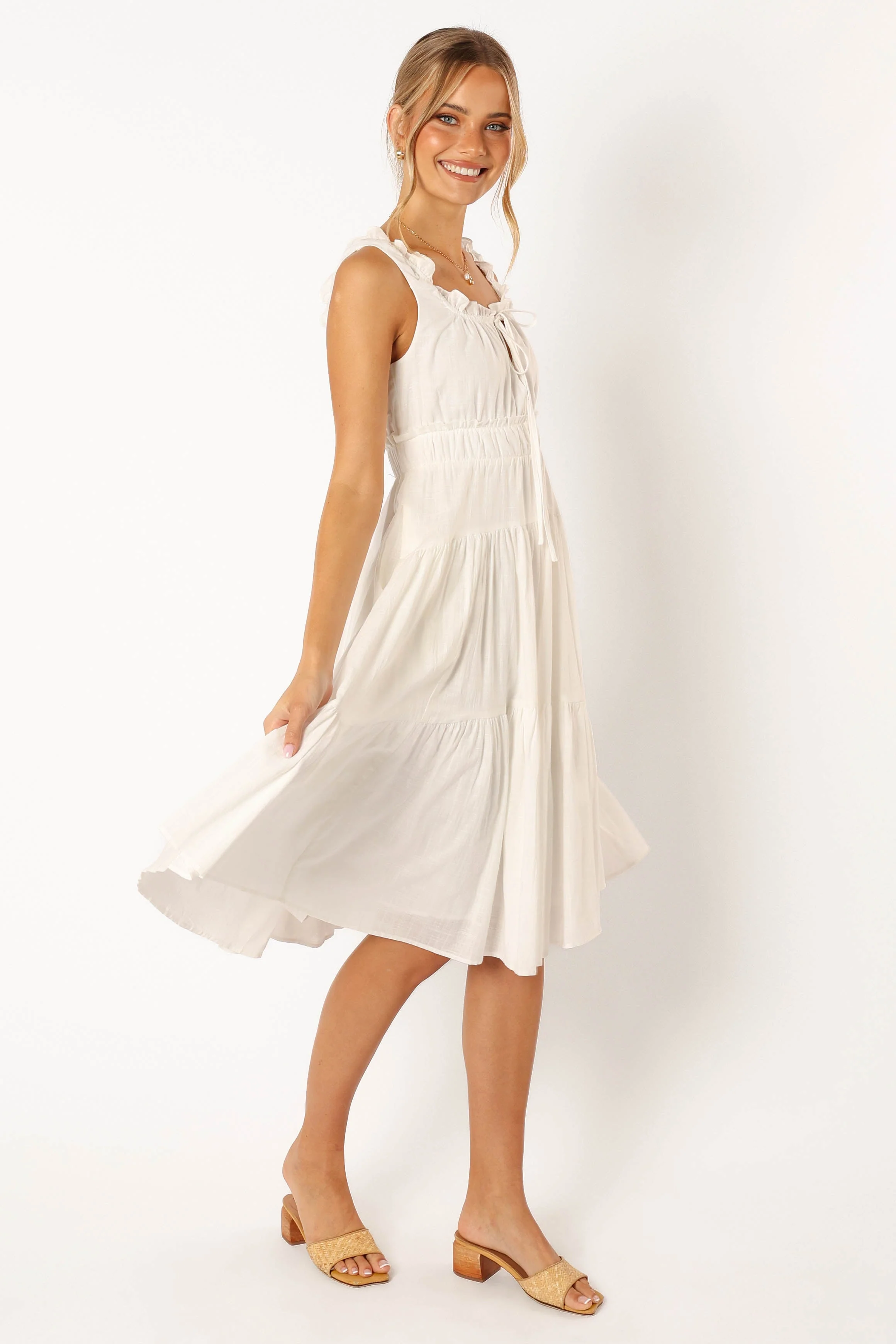 Oriana Midi Dress - White