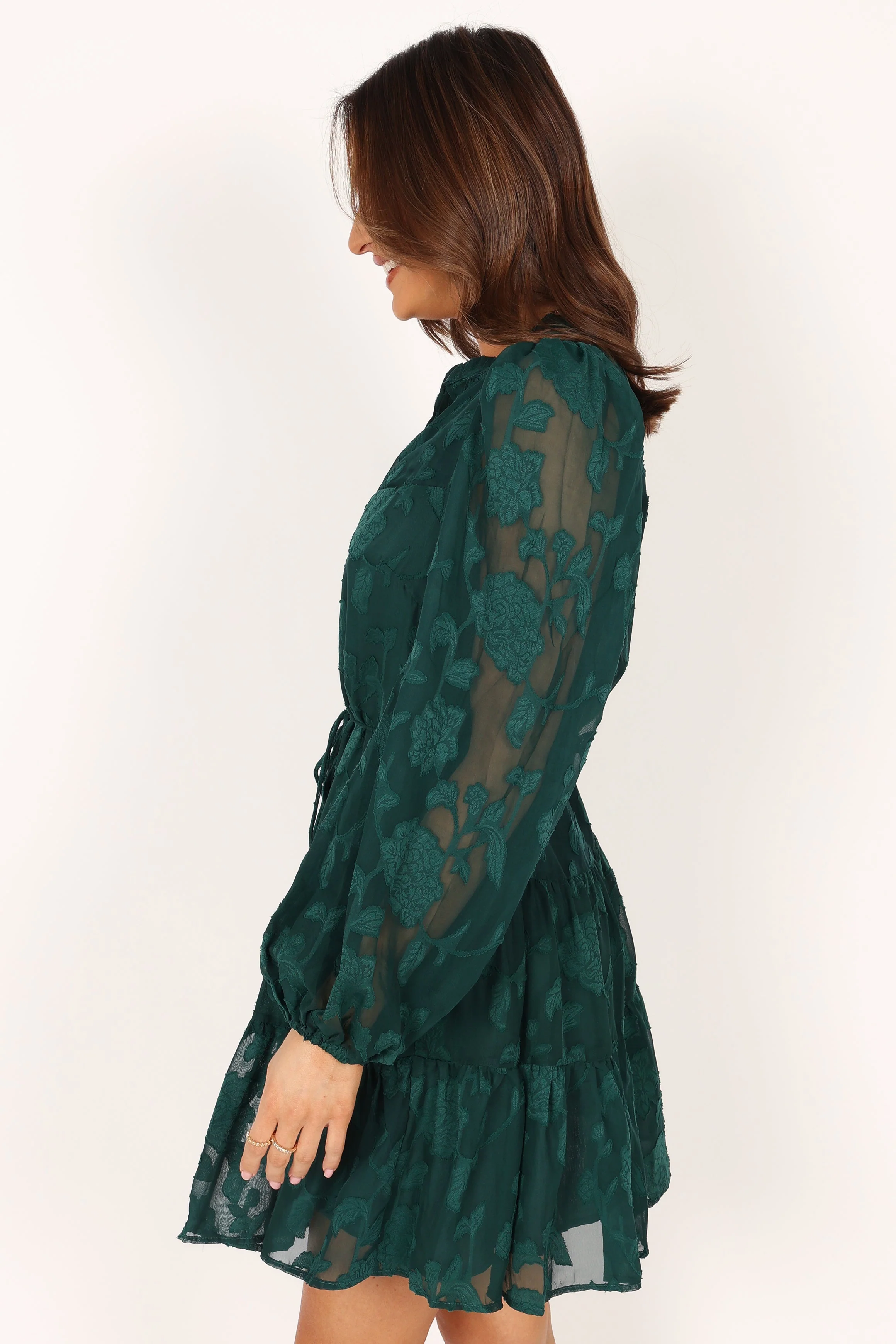 Monary Long Sleeve Mini Dress - Emerald