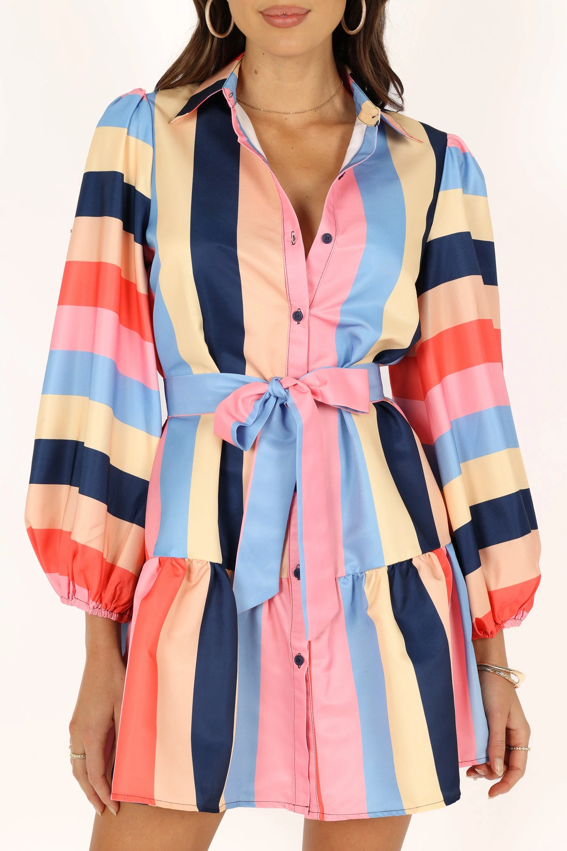 Cobella Long Sleeve Mini Dress - Multi Coloured