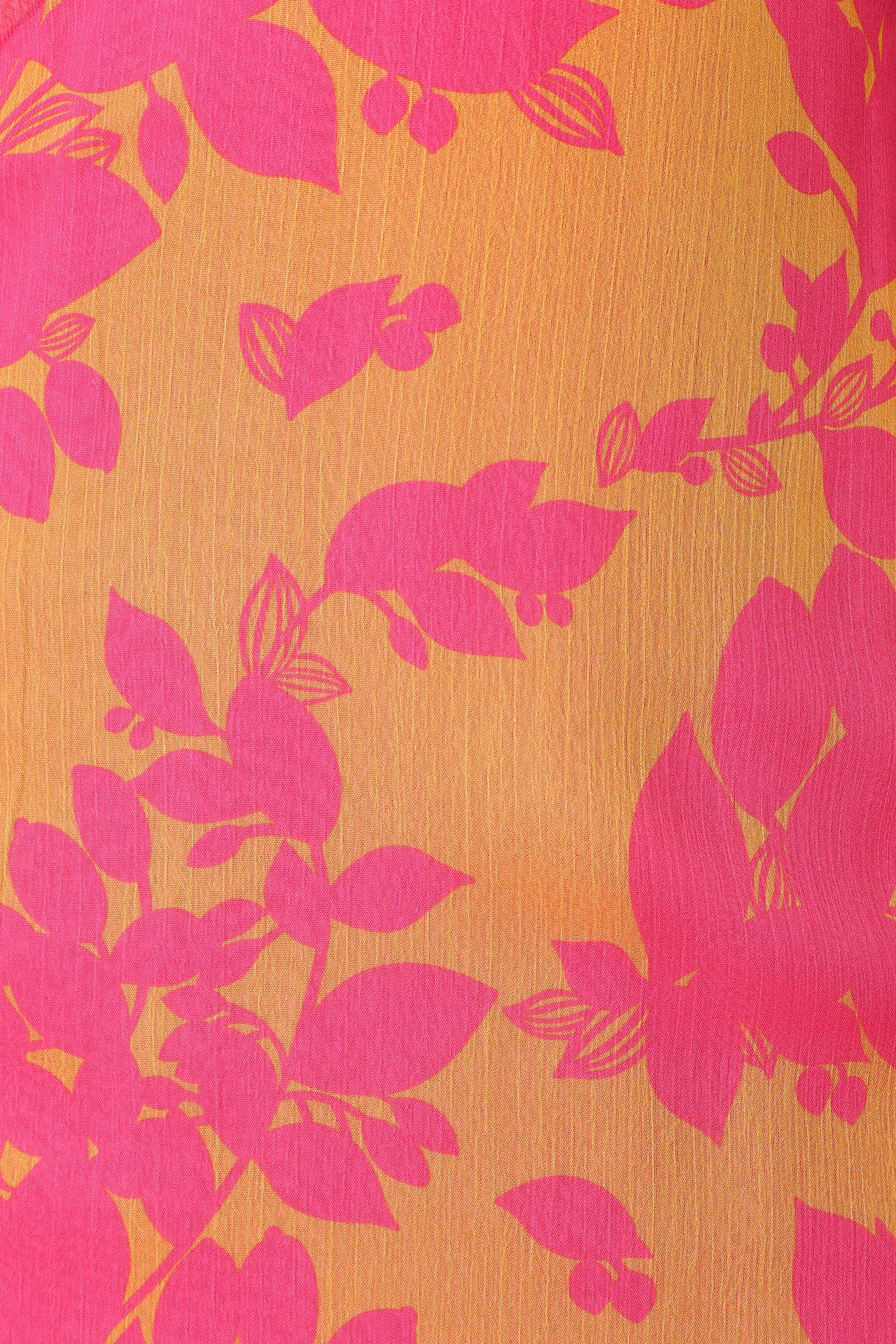 Leon Tiered Midi Dress - Pink Orange