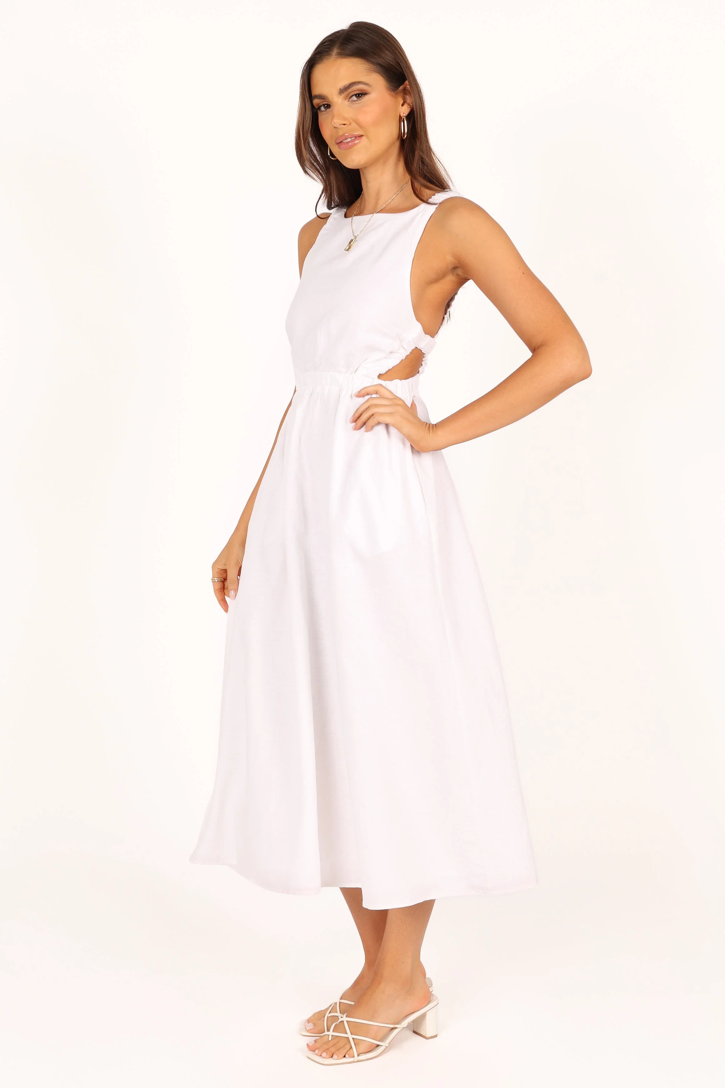 Aubrey Cutout Midi Dress - White