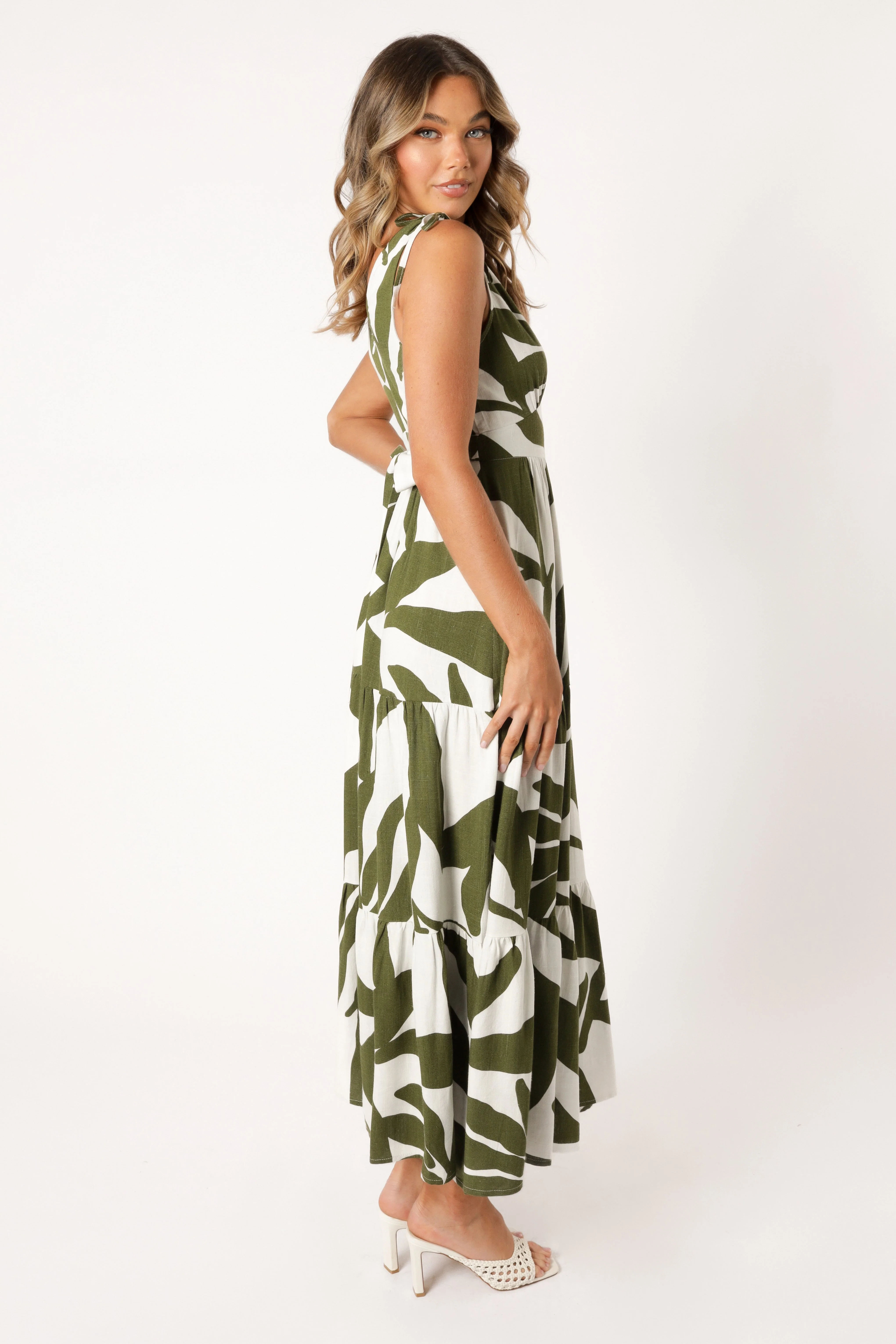 Zora Maxi Dress - Olive Palm