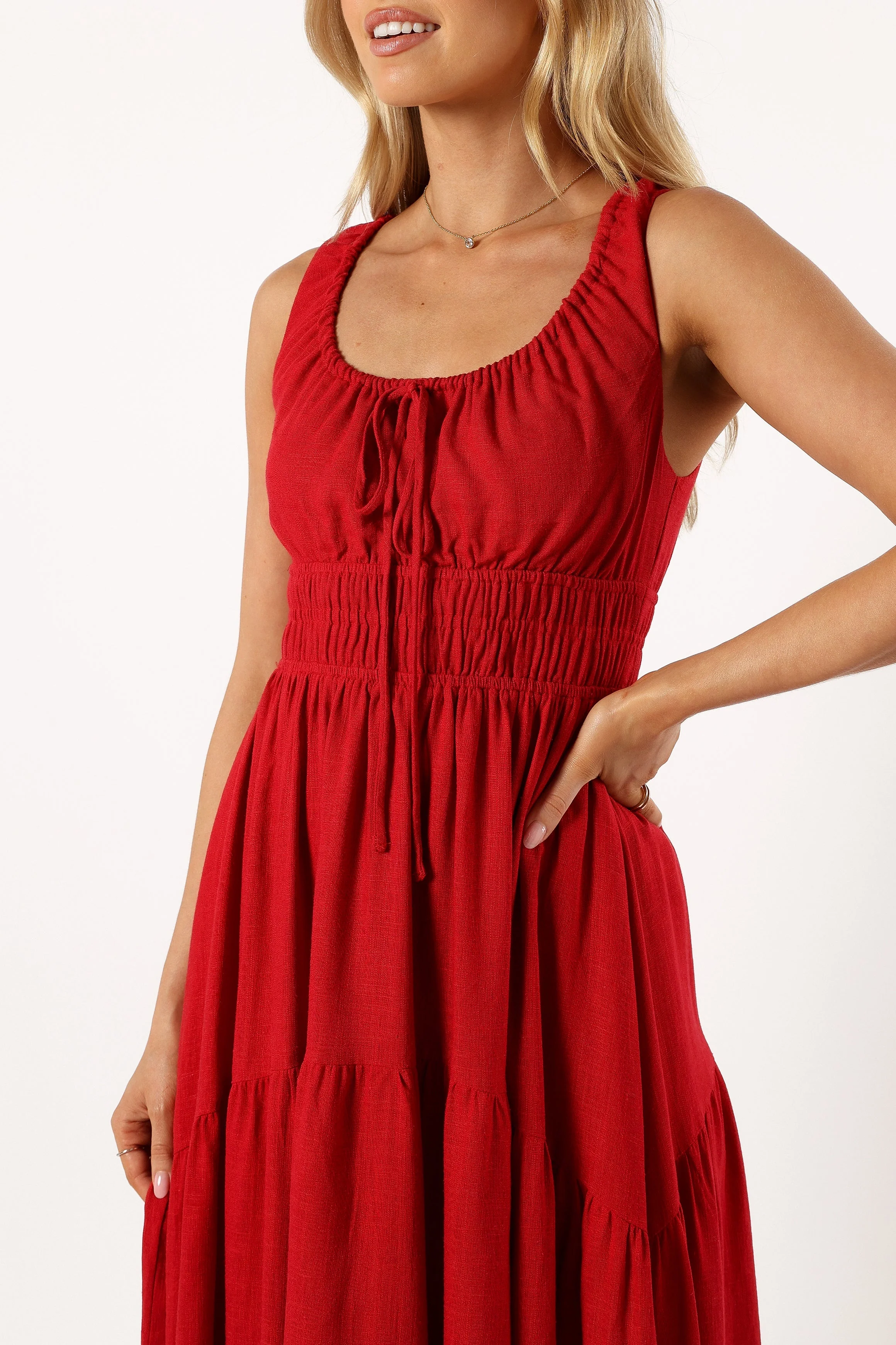 Oria Midi Dress - Red