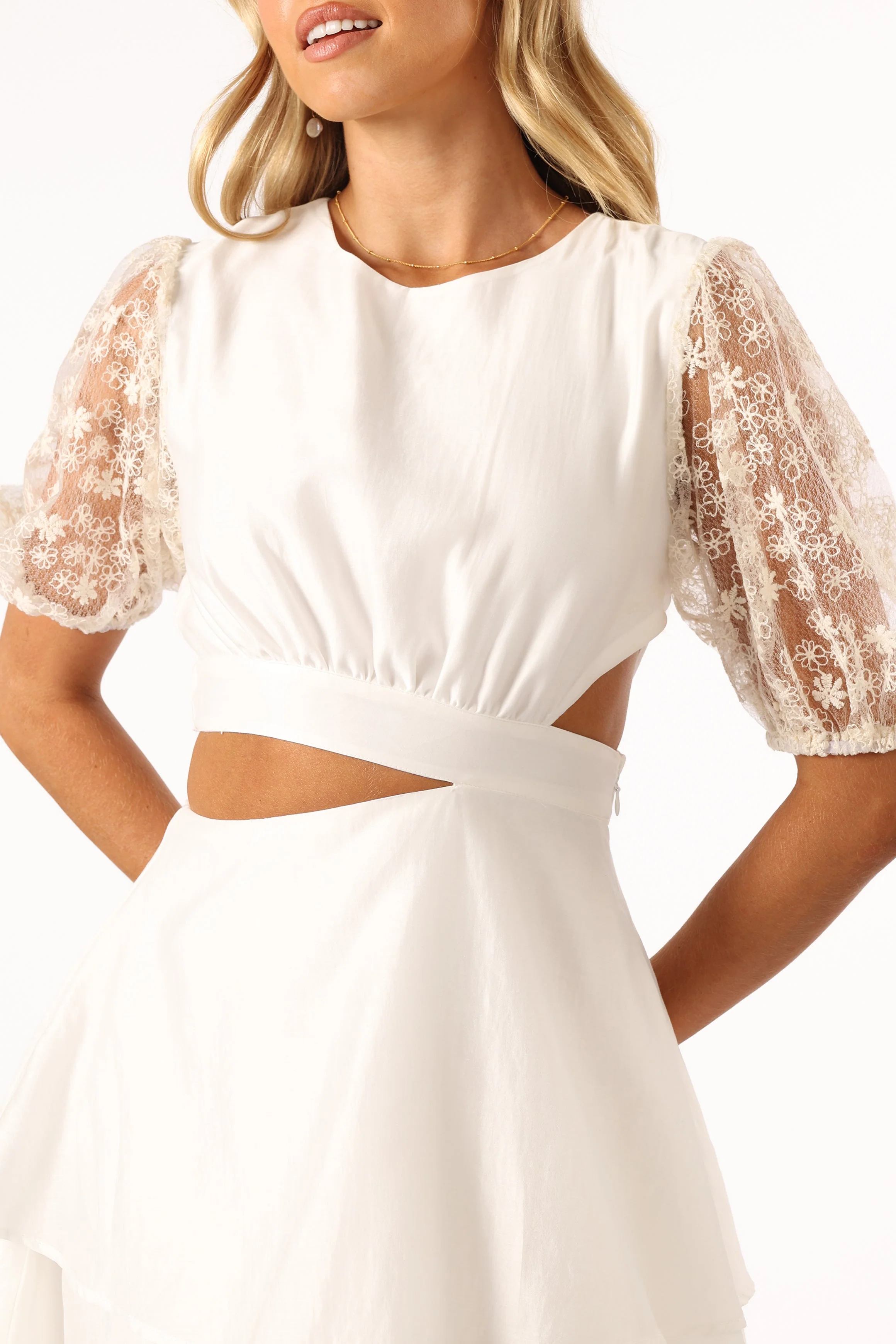 Tabitha Cut Out Mini Dress - Cream