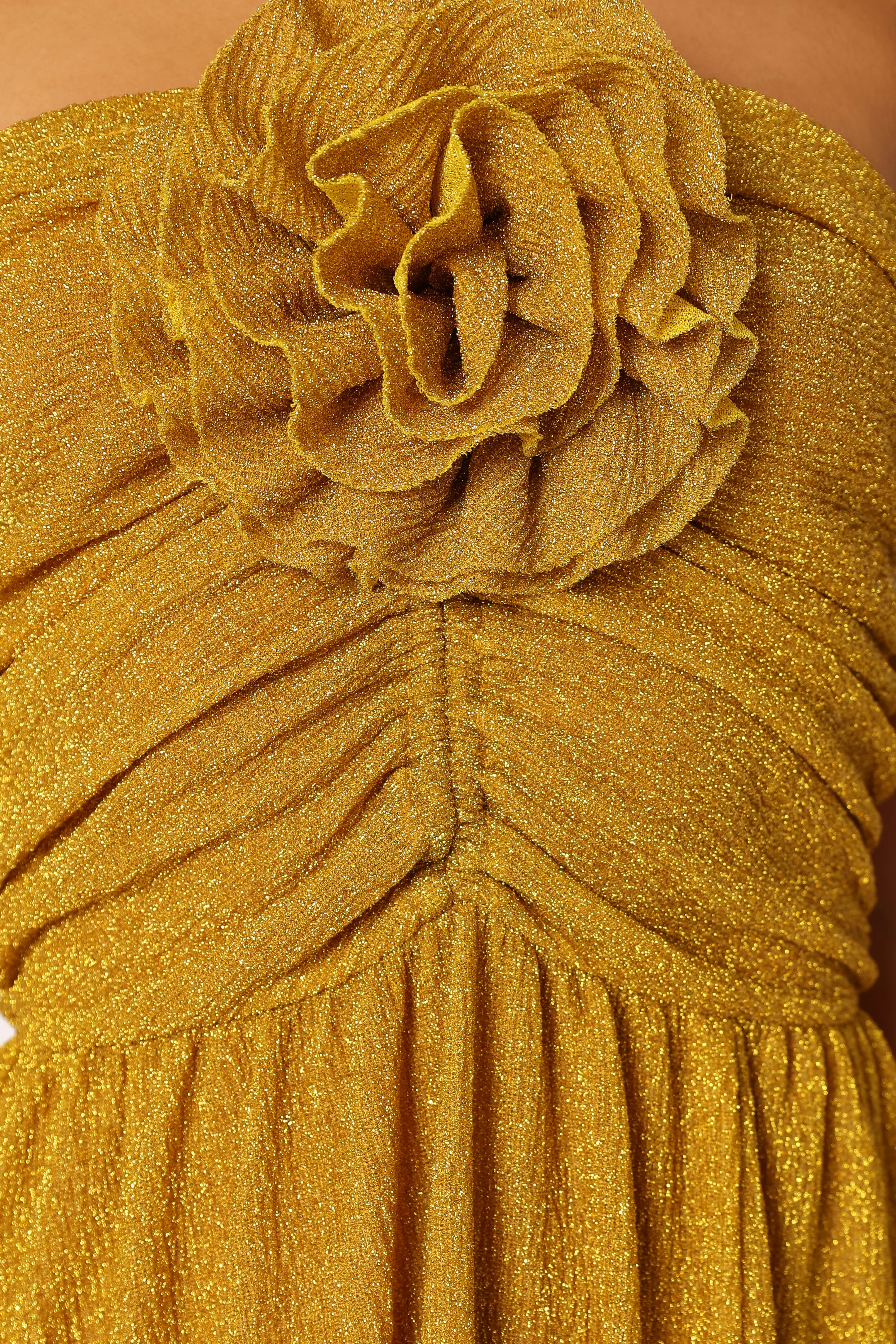 Arya Halterneck Midi Dress - Yellow