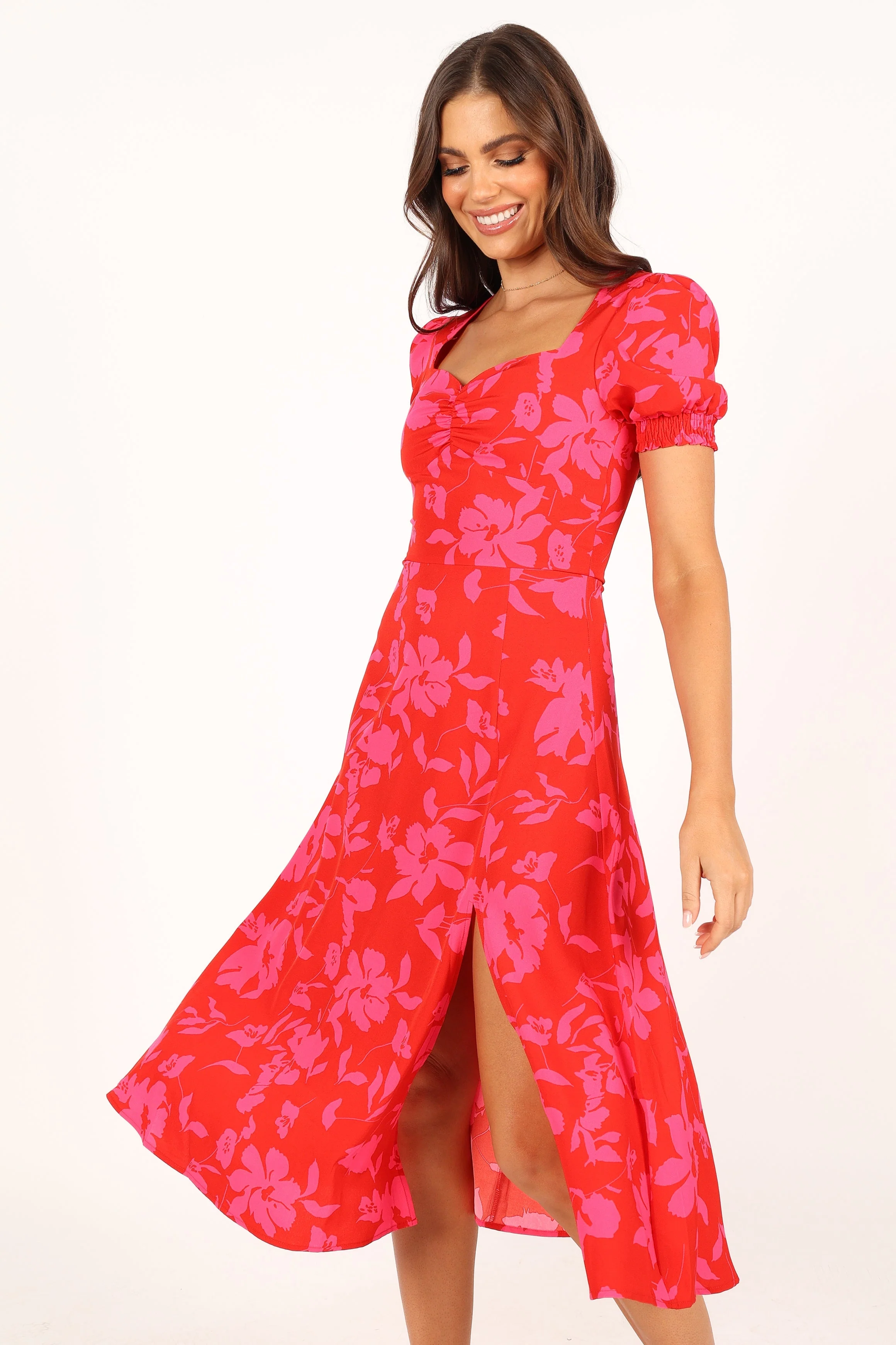 Frankie Dress - Red Pink Floral