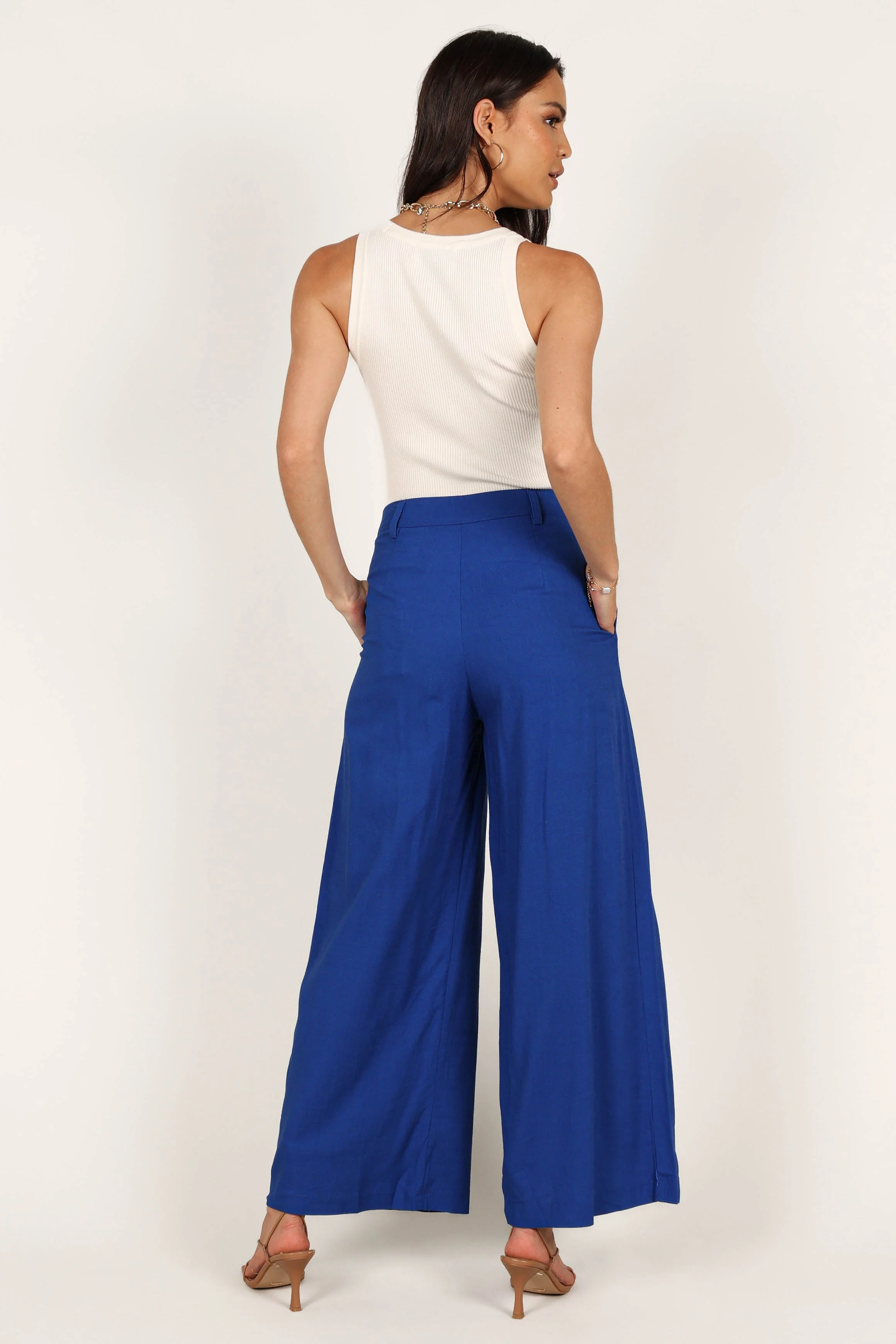 Joanie Wide Leg Pants - Blue