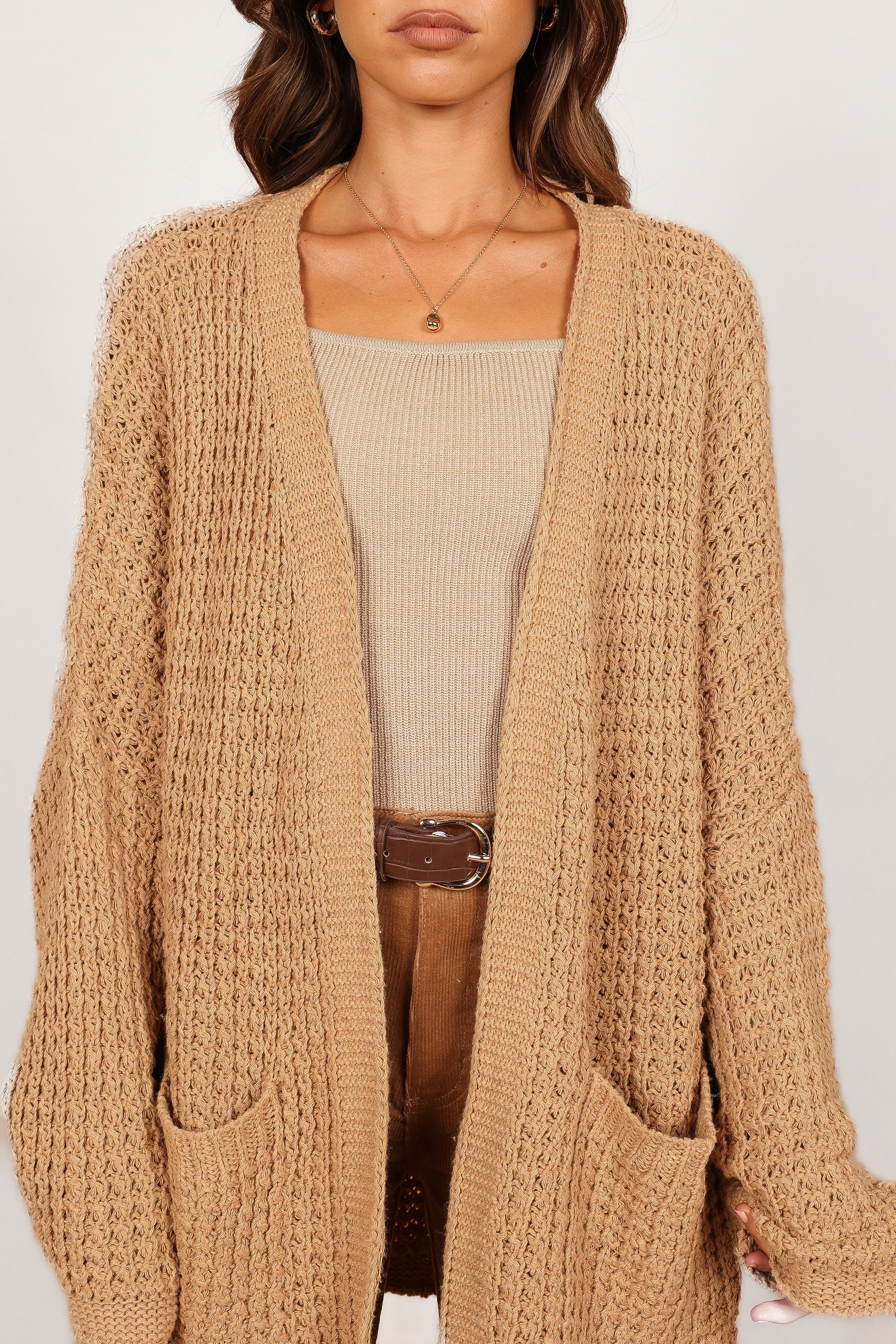 Leyonie Cardigan - Tan