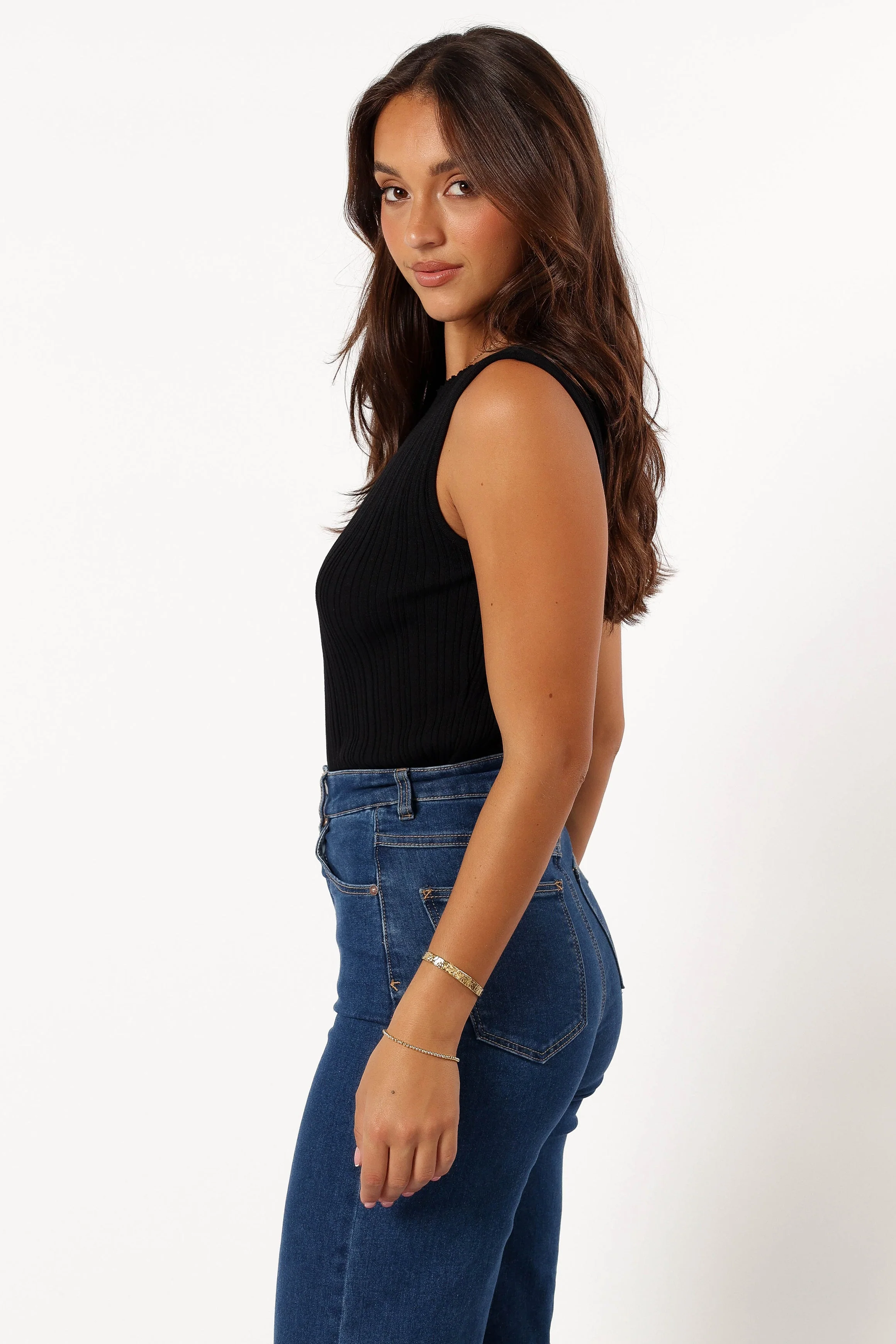 Rowie Ribbed Top - Black