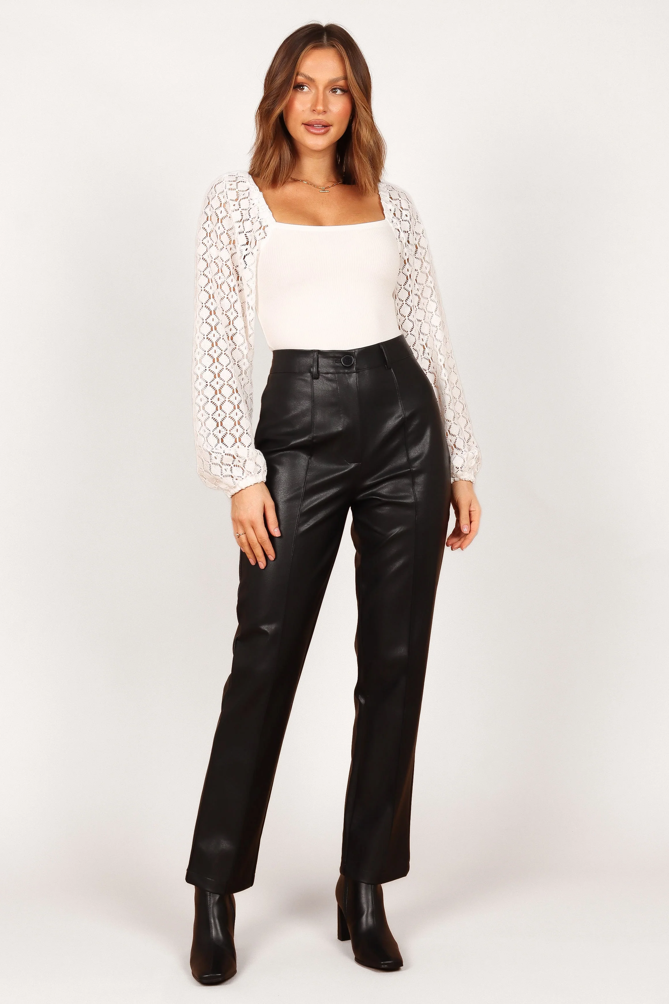 Sandy Faux Leather Pants - Black